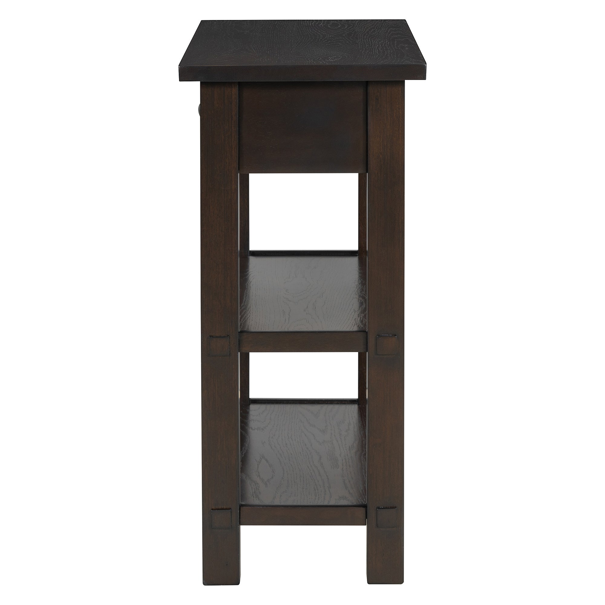 TREXM Retro Console Table with Drawer and Two Sturdy Shelves for Entryway, Living Room (Espresso)