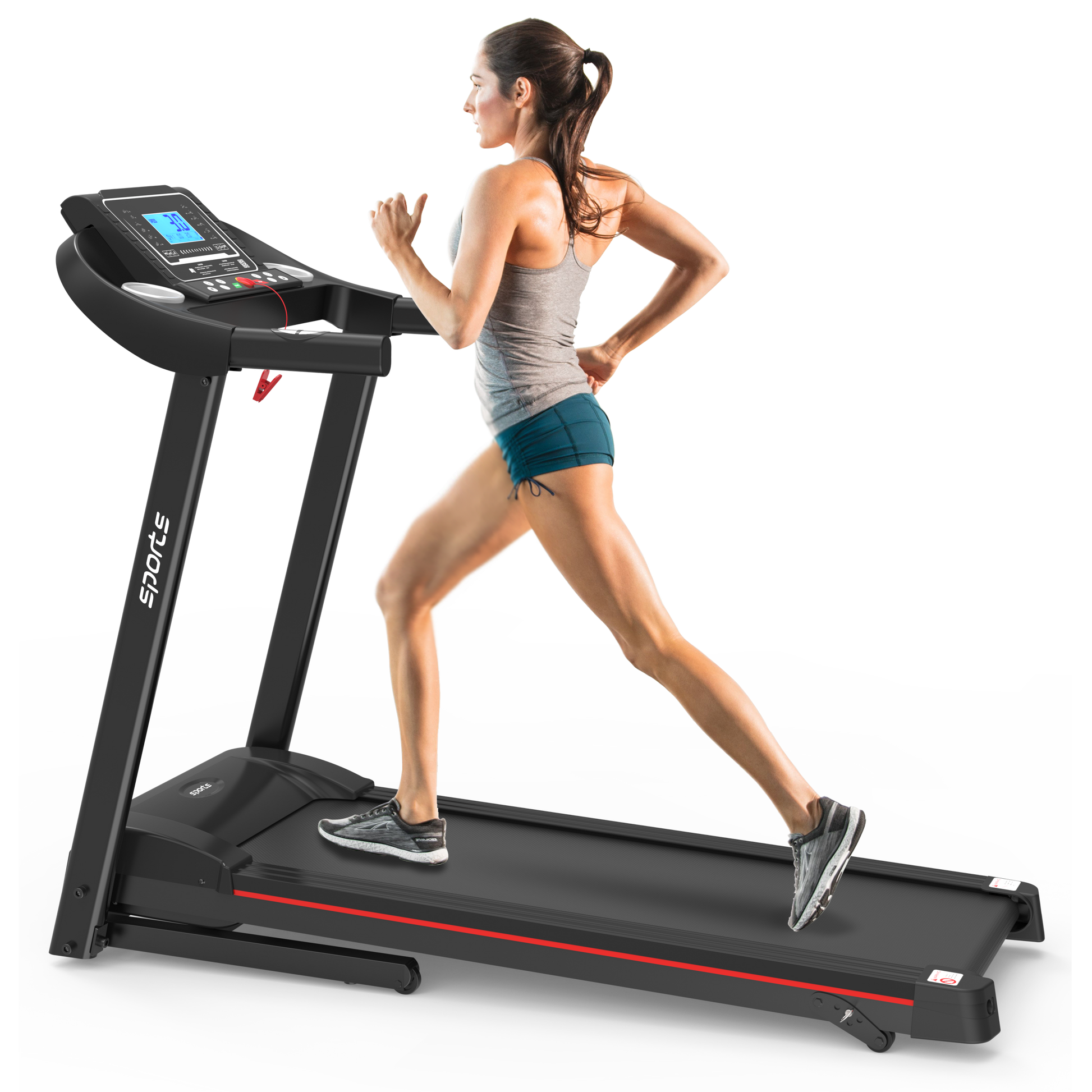 Fitshow App Home Foldable Treadmill with Incline, Folding Treadmill for Home Workout, Electric Walking Running Treadmill Machine 5' LCD Screen 250 LB Capacity Bluetooth Music