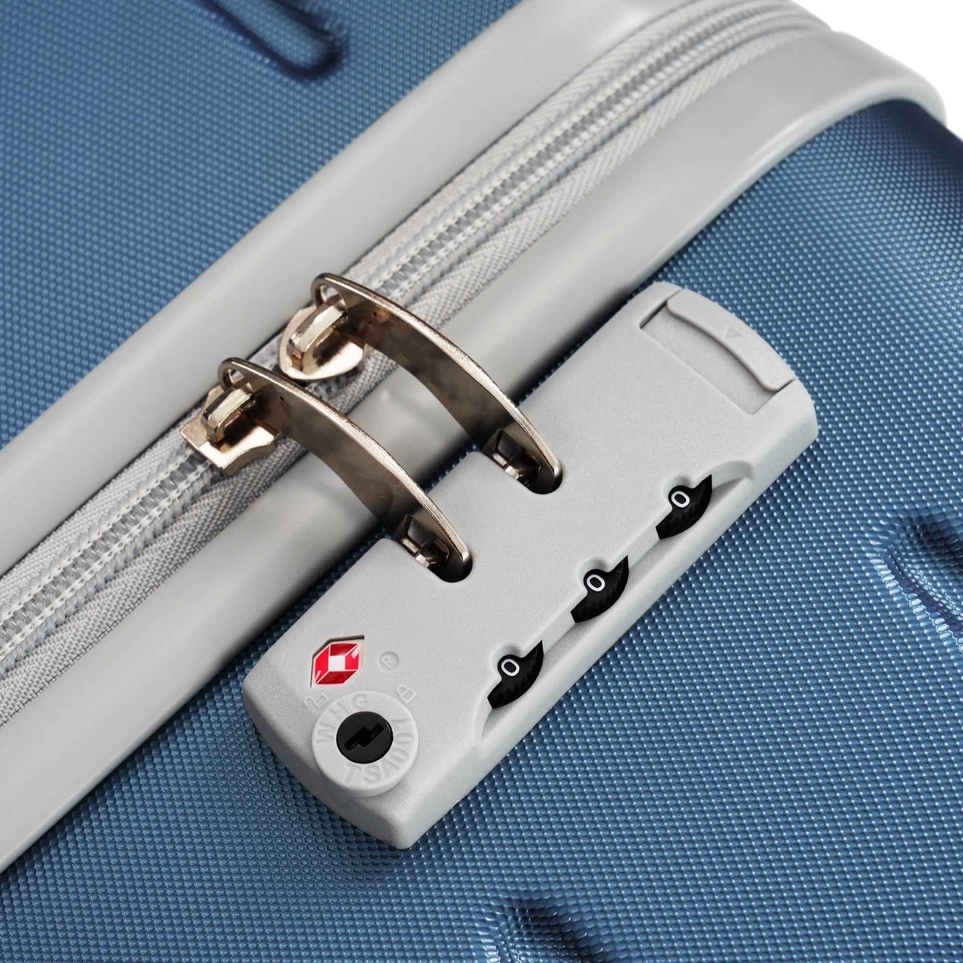 Premium ABS Travel Luggage Set , 3-Piece TSA Lock Suitcase Ensemble with 20, 24, and 28 Inch Sizes with 360° Spinner Wheels, blue