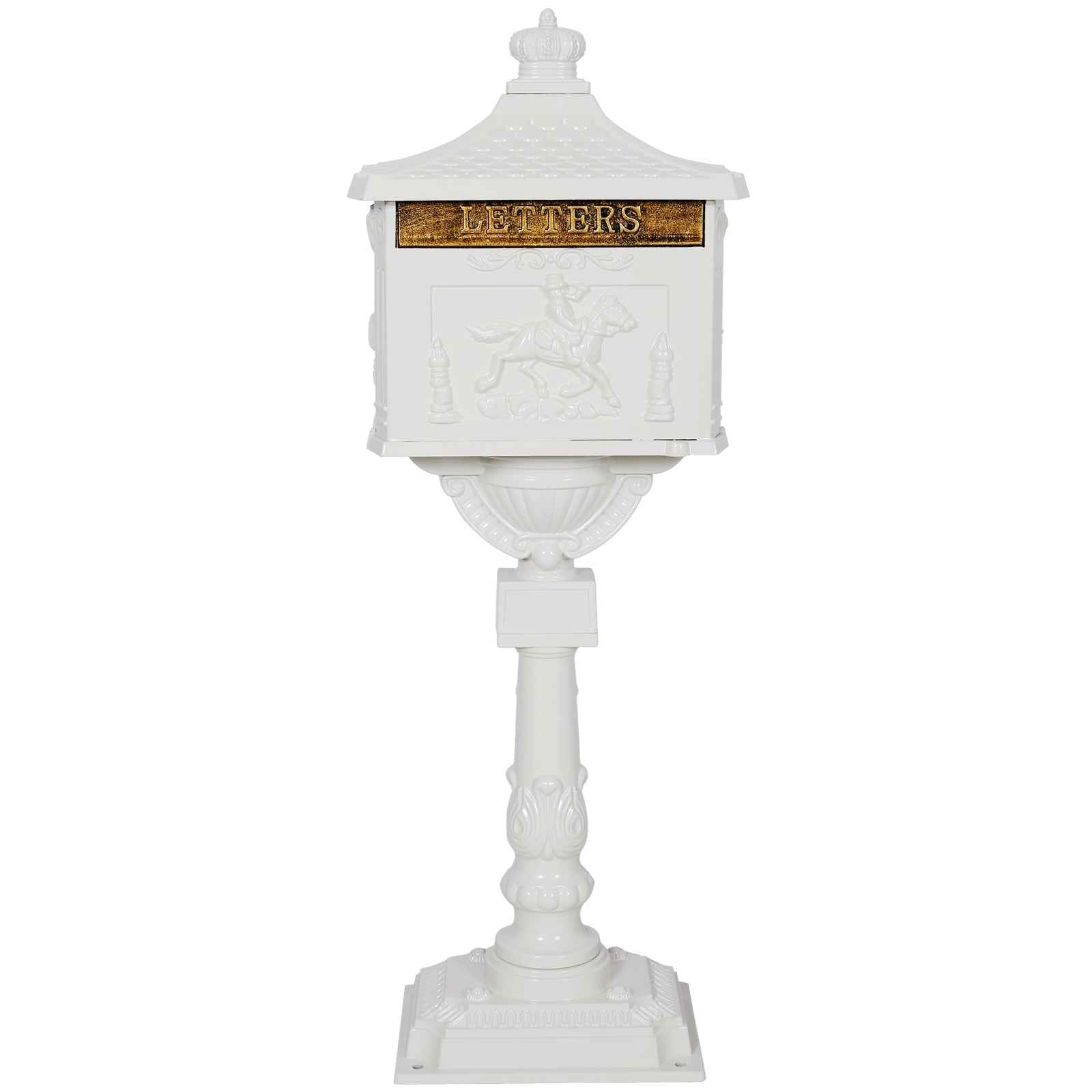 Cast Aluminum Mail Box,Postal Box , Mailbox Color White