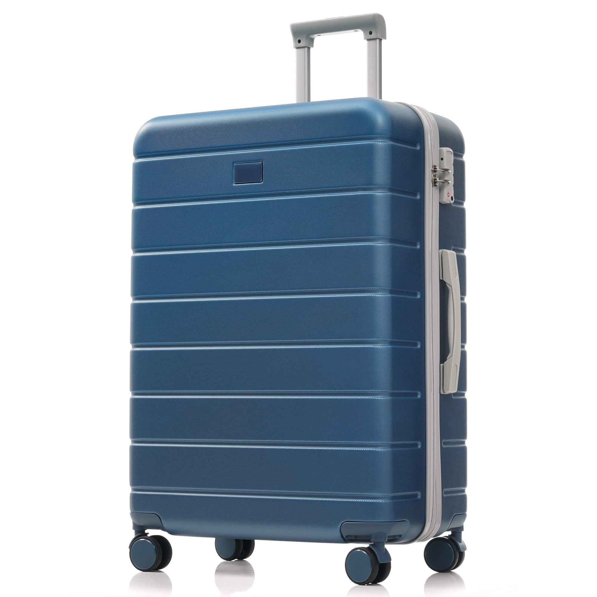 Premium ABS Travel Luggage Set , 3-Piece TSA Lock Suitcase Ensemble with 20, 24, and 28 Inch Sizes with 360° Spinner Wheels, blue