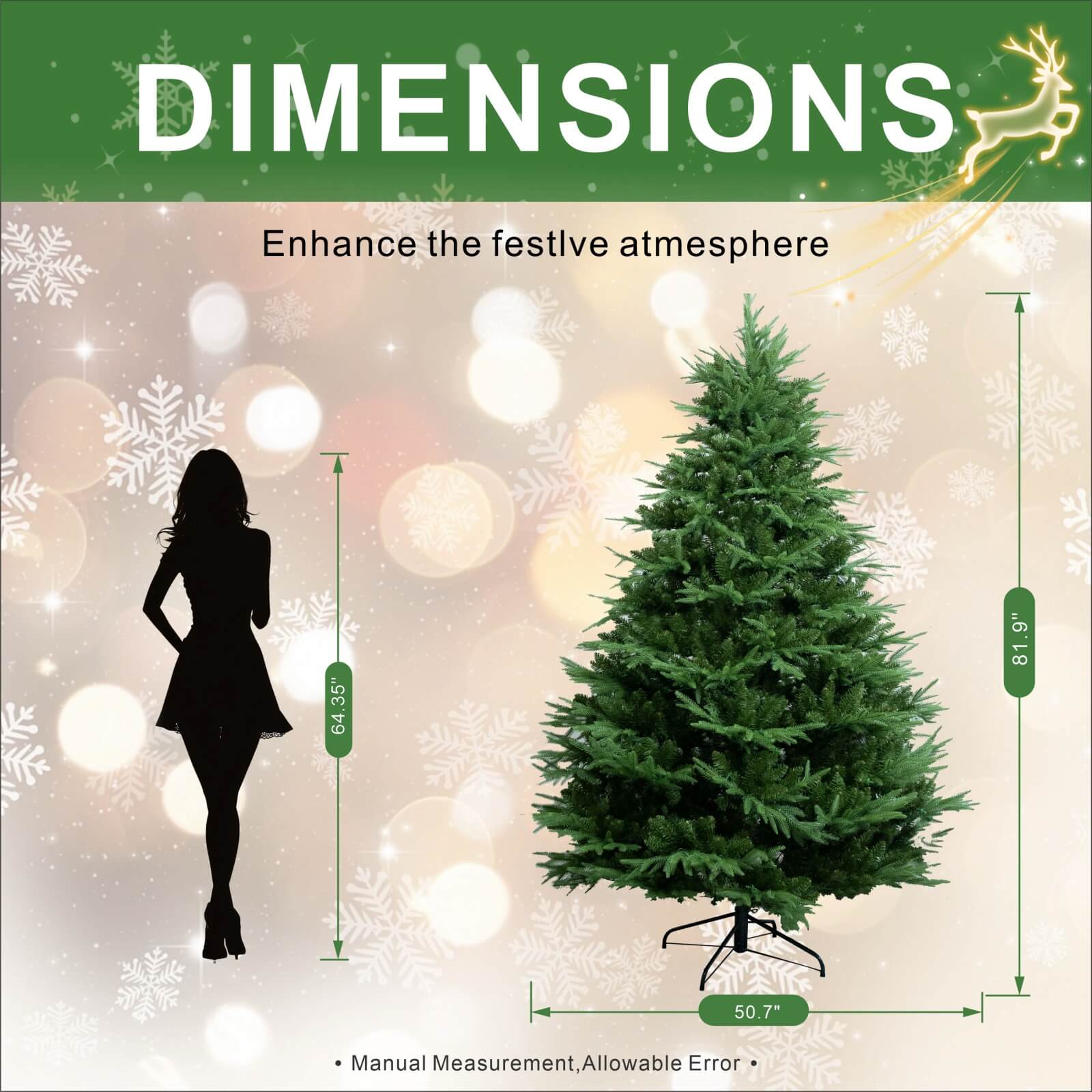7FT Artificial Christmas Tree with Realistic PE PVC(PJT-2504-7FT) - Abrihome