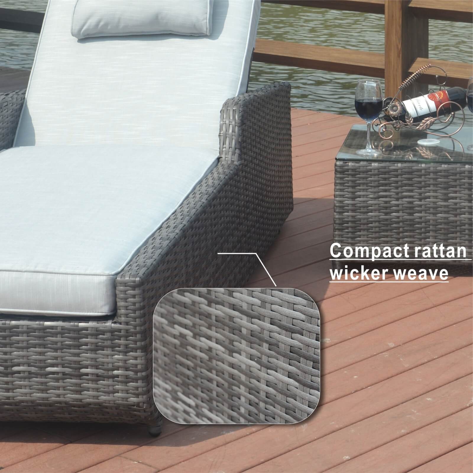 Outdoor Wicker Reclining Chaise Lounge(PAL-1127B) - Abrihome