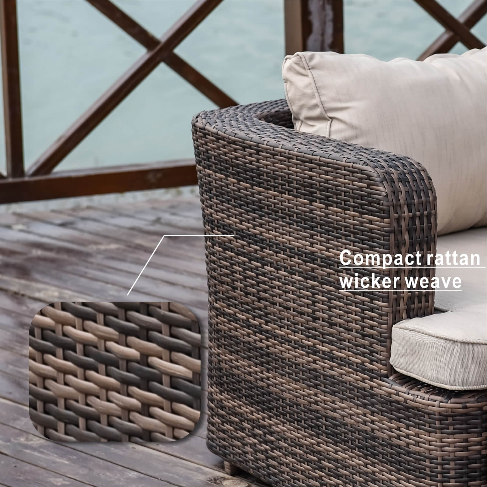 Luxury Outdoor Daybed with Cushions (PAL-1202) - Abrihome