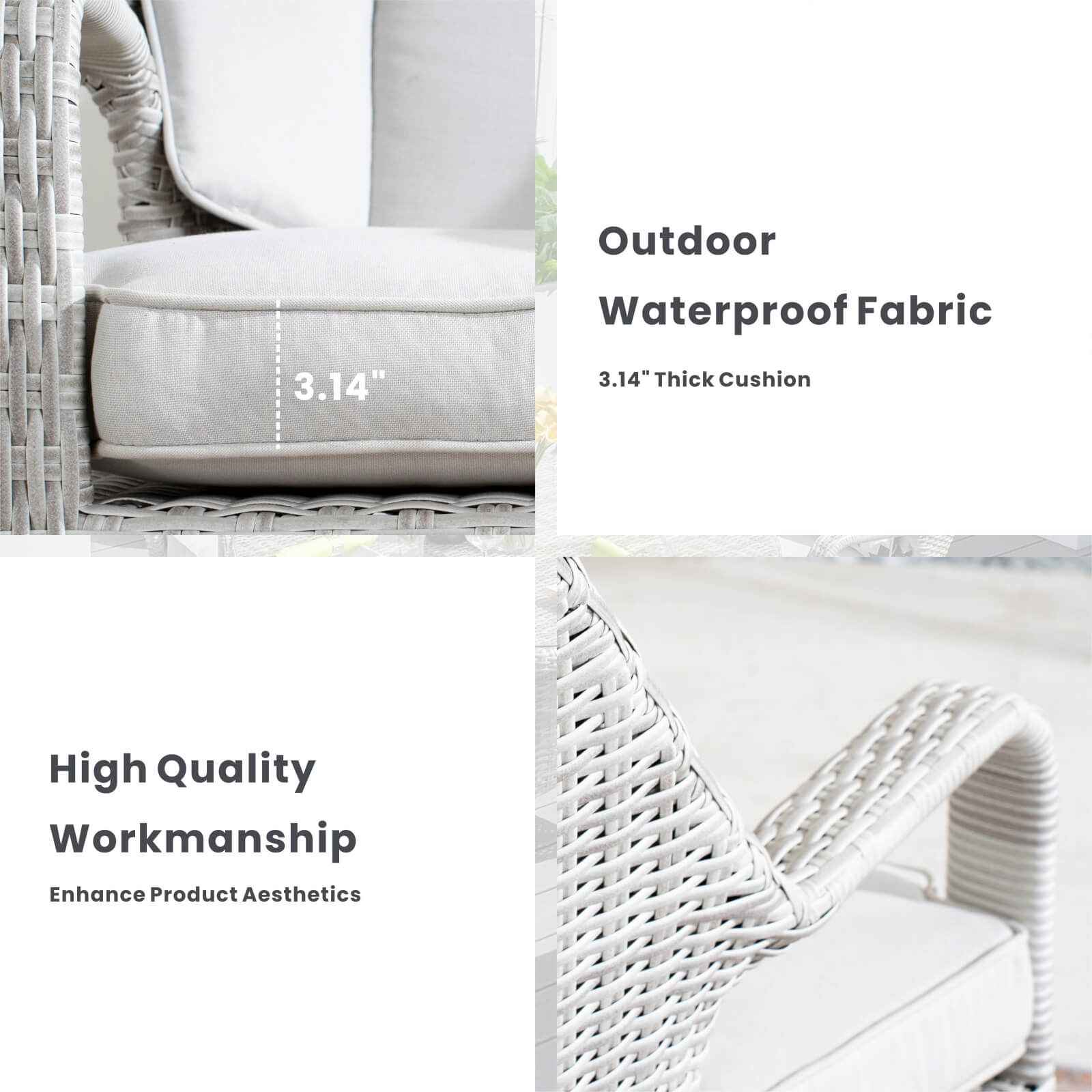 6-Seat Garden Dining Set – Round Table with Tempered Glass Turntable(PAD-1711)