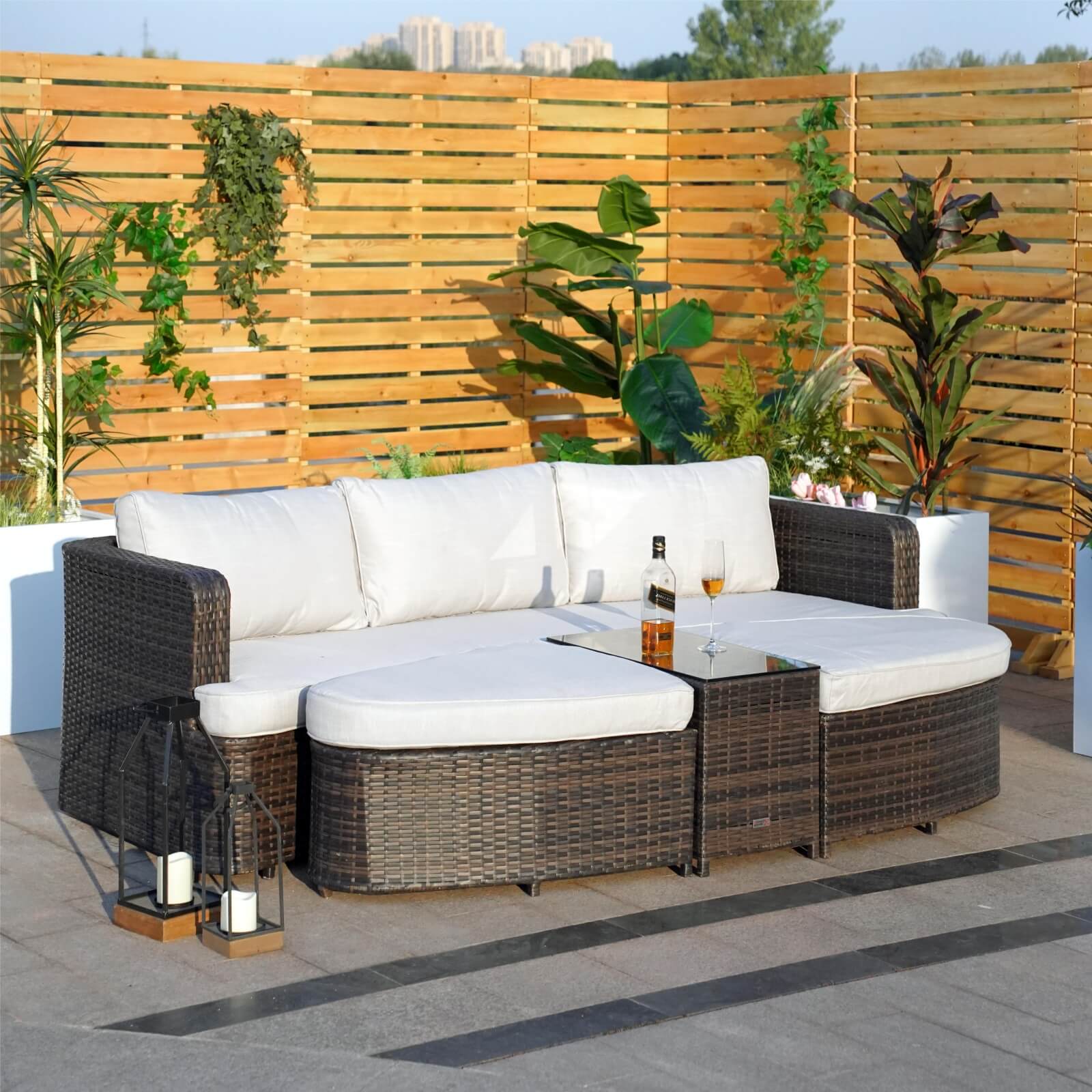 Luxury Outdoor Daybed with Cushions (PAL-1202) - Abrihome