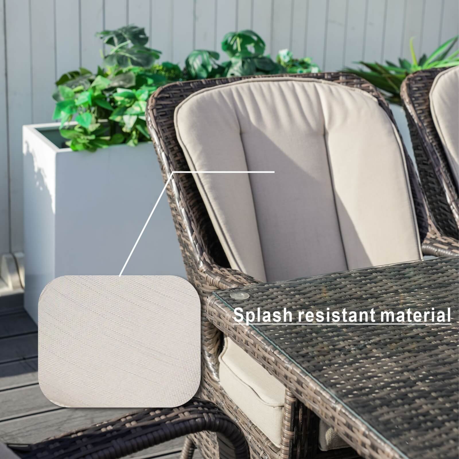 6-Seat Outdoor Dining Set with Rectangular Dining Table(PAD-1712-SET) - Abrihome