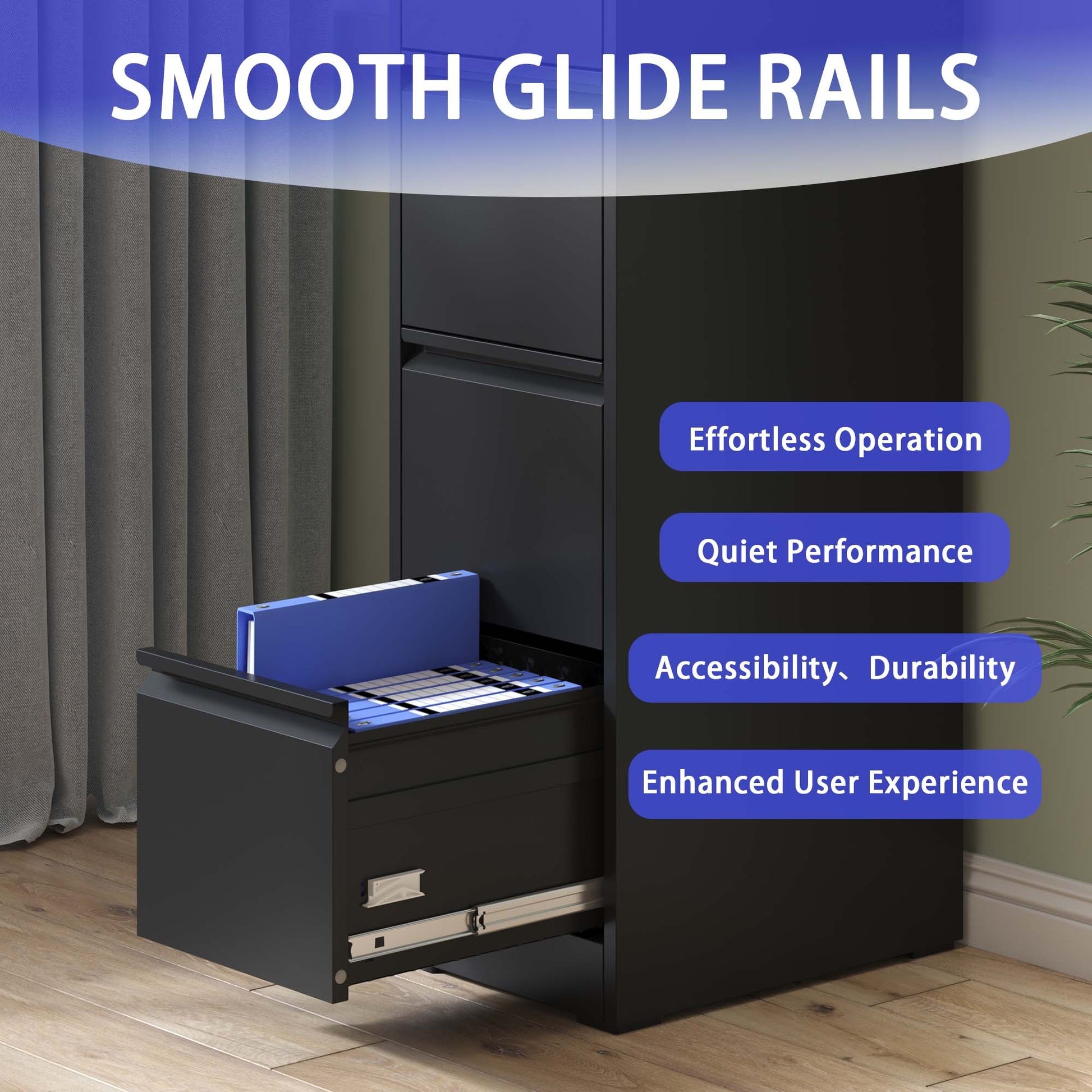 3 Drawer Metal Vertical File Cabinet with Lock Office Home Steel Vertical File Cabinet for A4 Legal/Letter Size - Abrihome