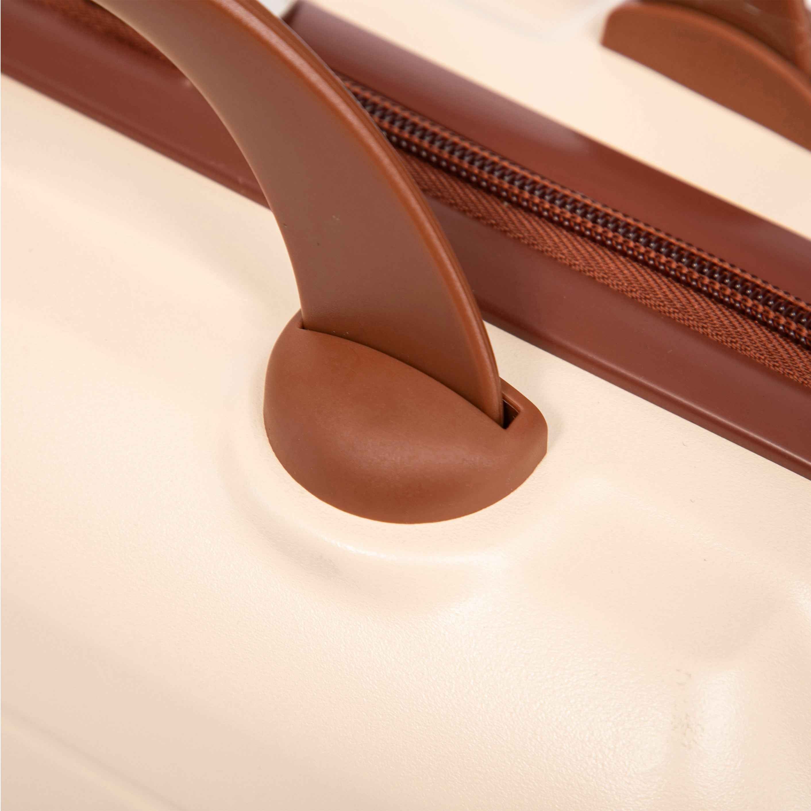 14'/20' 2 pcs/set in ABS Spinner Wheel Luggage, with Combination Lock,14' Cosmetic Case (Beige)