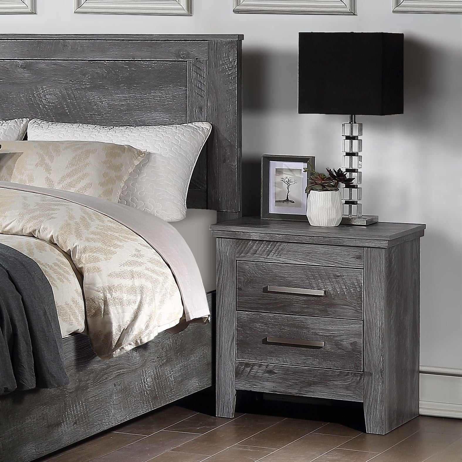 ACME Vidalia Nightstand, Rustic Gray Oak 27323