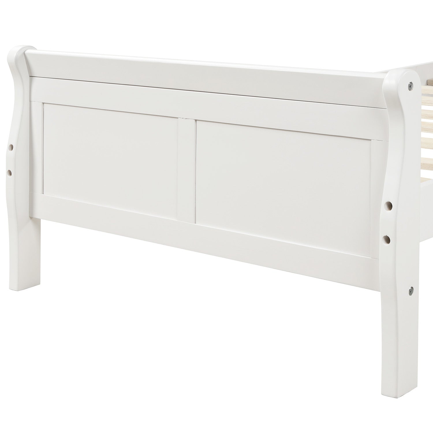 Wood Platform Bed Twin Bed Frame Mattress Foundation Sleigh Bed with Headboard/Footboard/Wood Slat Support - Abrihome