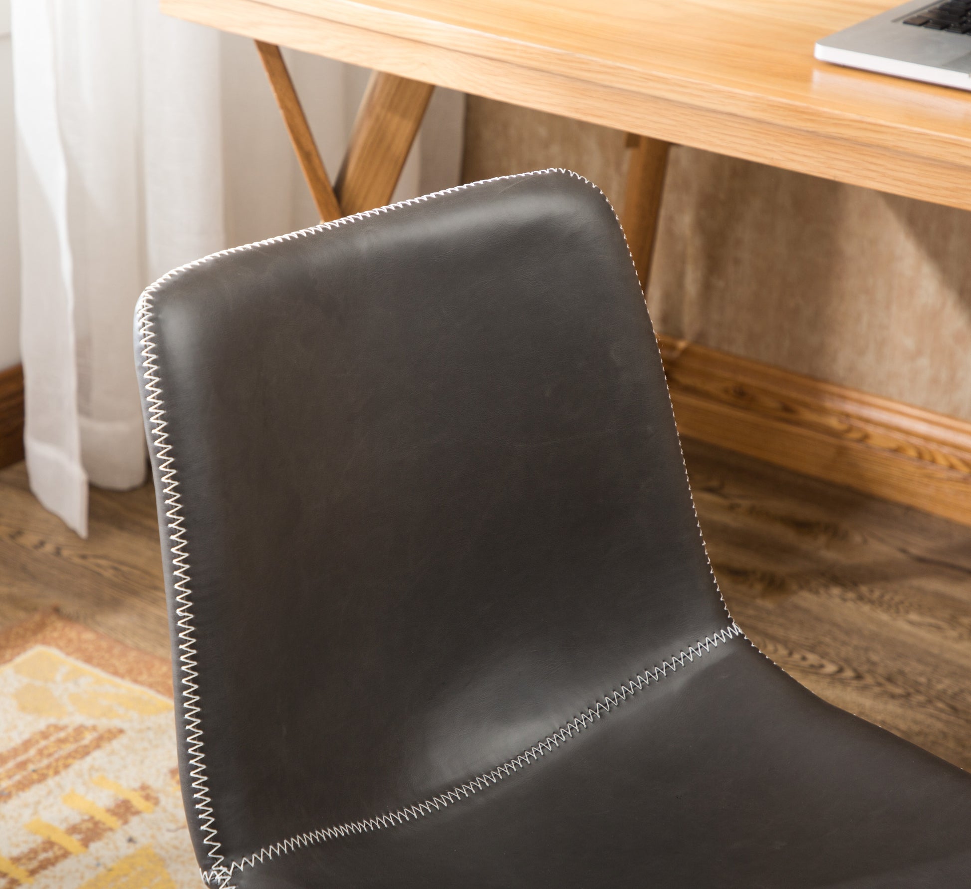 Cesena Faux Leather 360 Swivel Air Lift Office Chair, Antique Gray - Abrihome