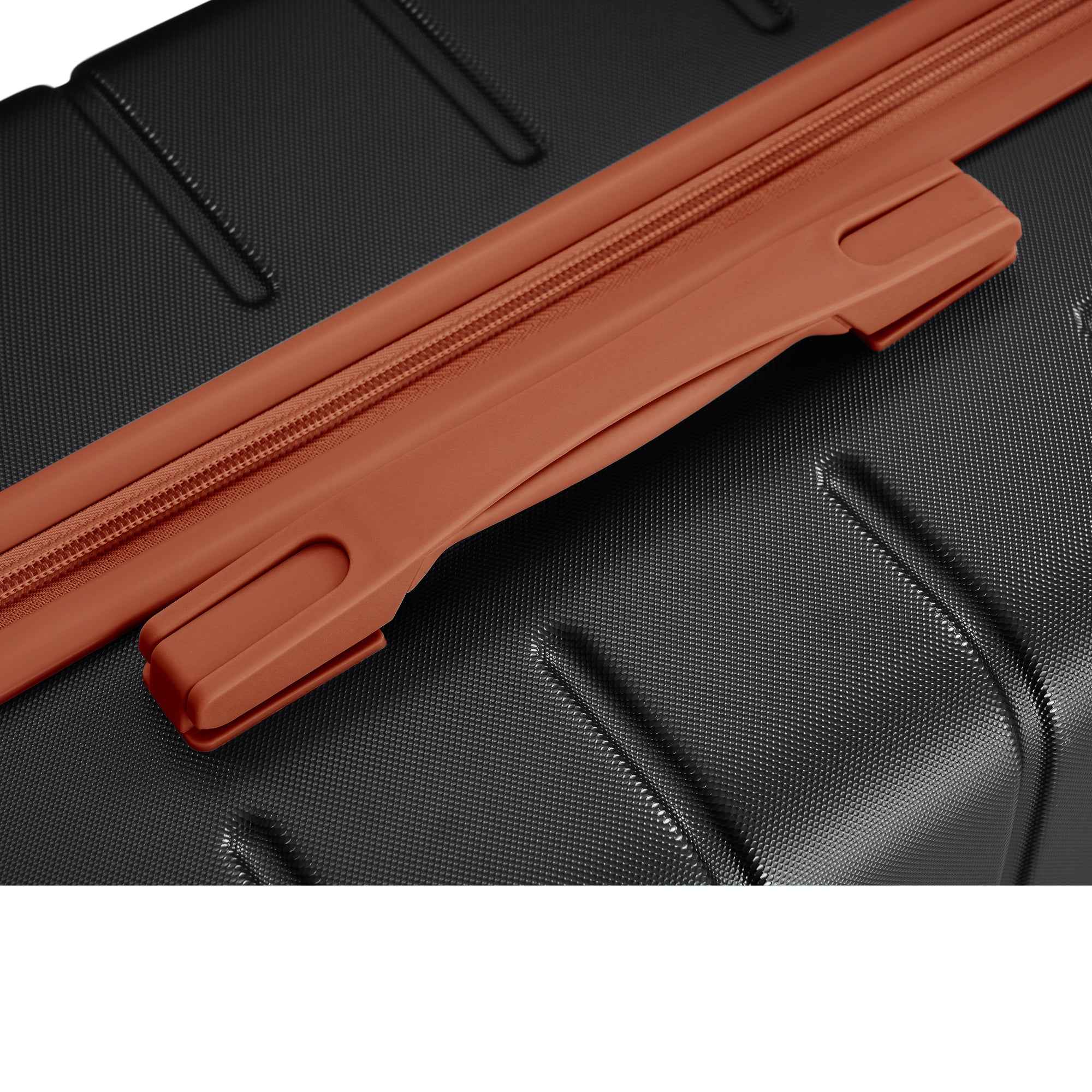 Premium ABS Travel Luggage Set , 3-Piece TSA Lock Suitcase Ensemble with 20, 24, and 28 Inch Sizes with 360° Spinner Wheels, black and brown