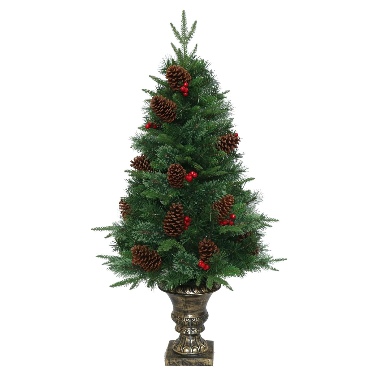 4FT Artificial Christmas Tree with Pinecones & Red Berries(PJT-2509-4FT) - Abrihome