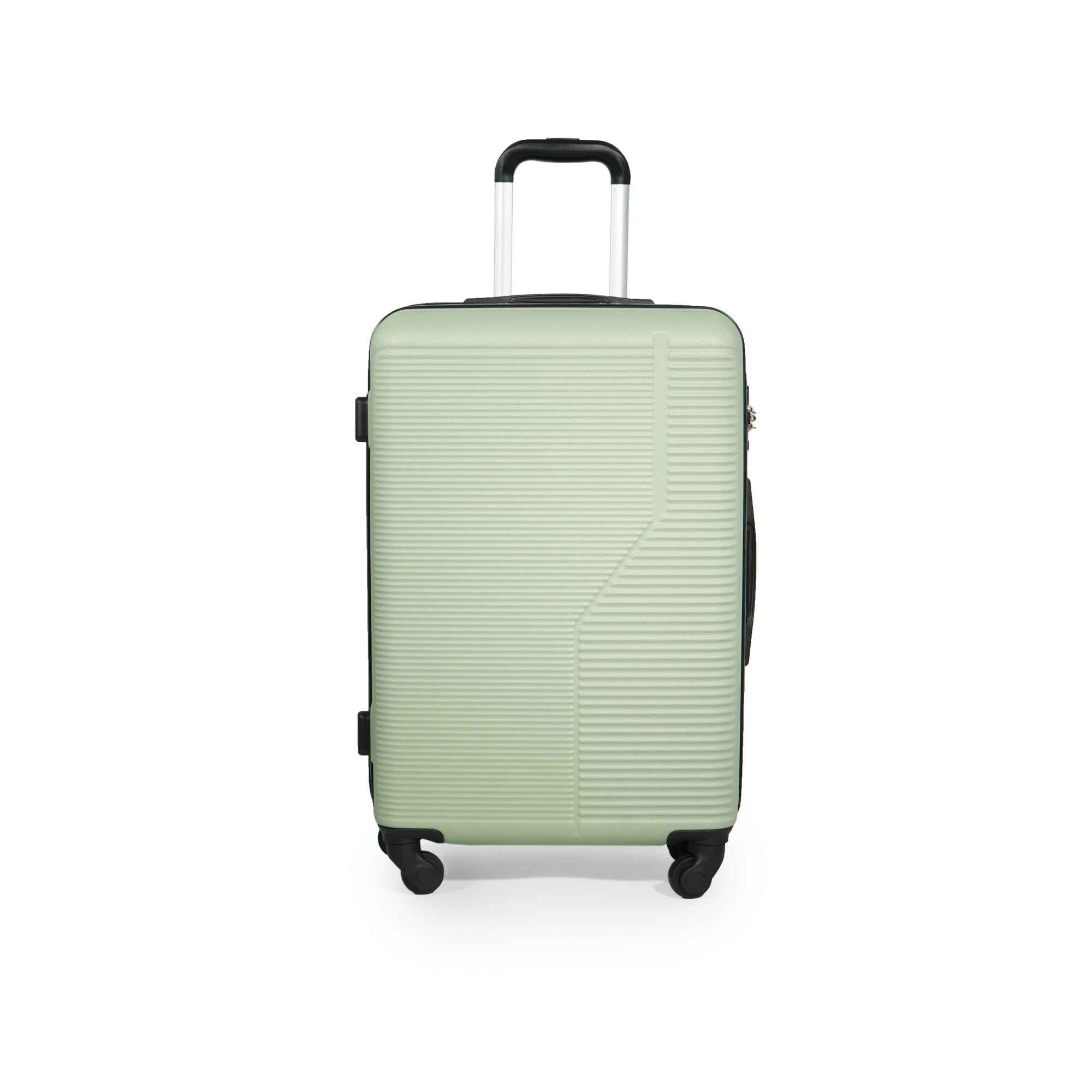 7-Piece Luggage Set ABS Lightweight & Durable Suitcase with Spinner Wheels, TSA Lock, (20/24/28), Green