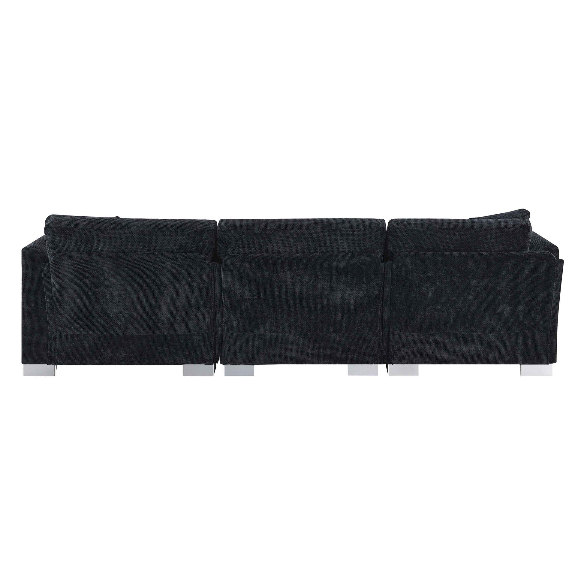 Modern Cloud L-Shaped Sectional Sofa with Chaise, Chenille Fabric, 3 Colors, 96*56 inches