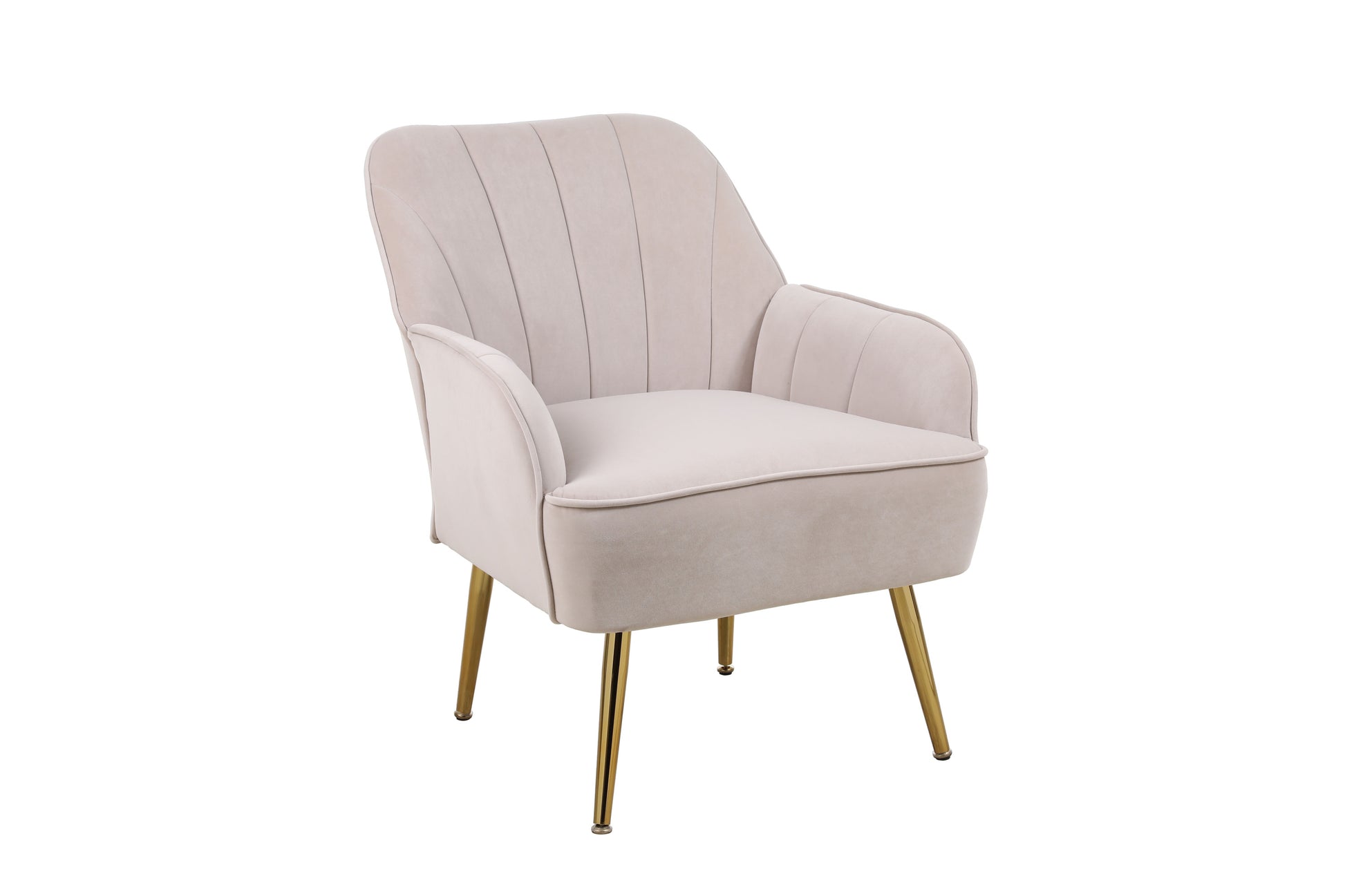 Modern Mid Century Chair velvet  Sherpa Armchair for Living Room Bedroom Office Easy Assemble(BEIGE) - Abrihome