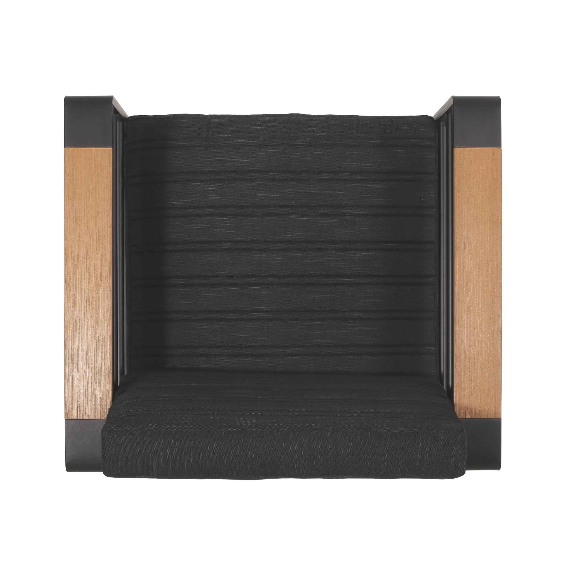 Giovanna Club Chair Set with Aluminum Frame and Water-Resistant Cushions in Black