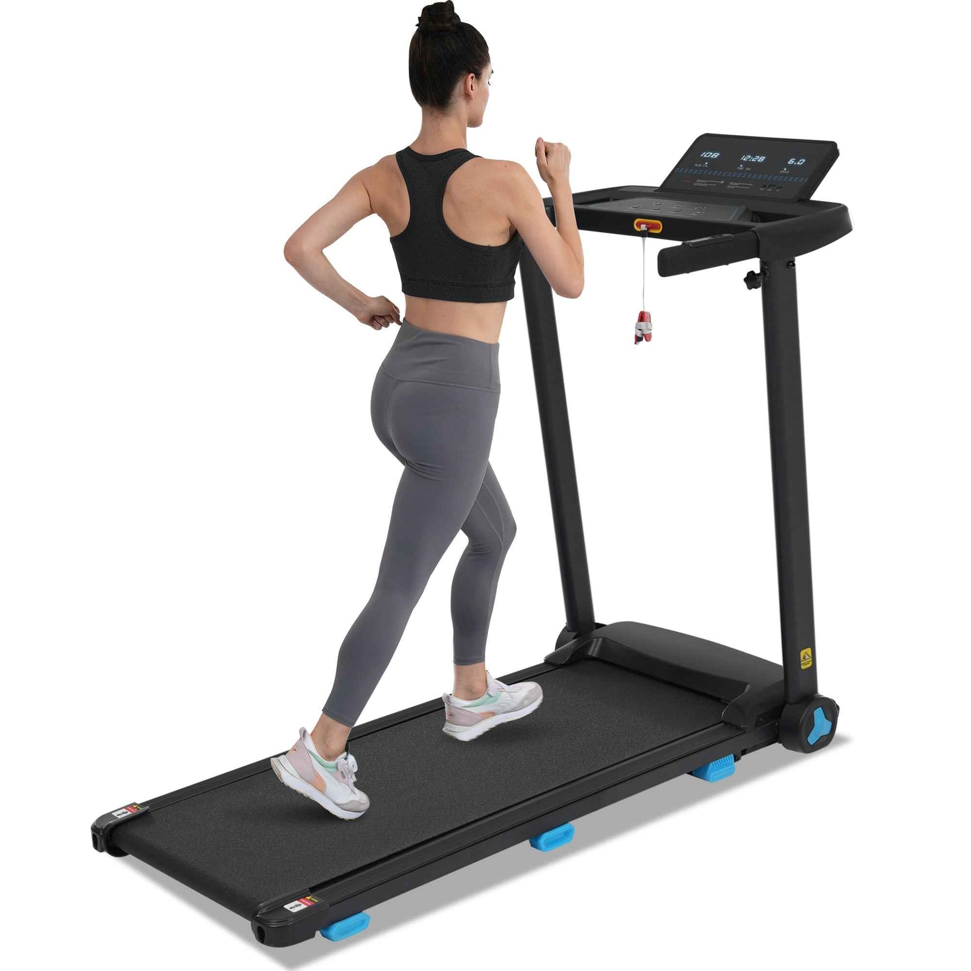 Folding Treadmills for Home Small, 3.0HP Portable Treadmill with 8% Incline,10MPH Walking Pad with Incline, 300 LBS Walking Pad Treadmills with Bluetooth, Heart Rate Sensors,Charge Station