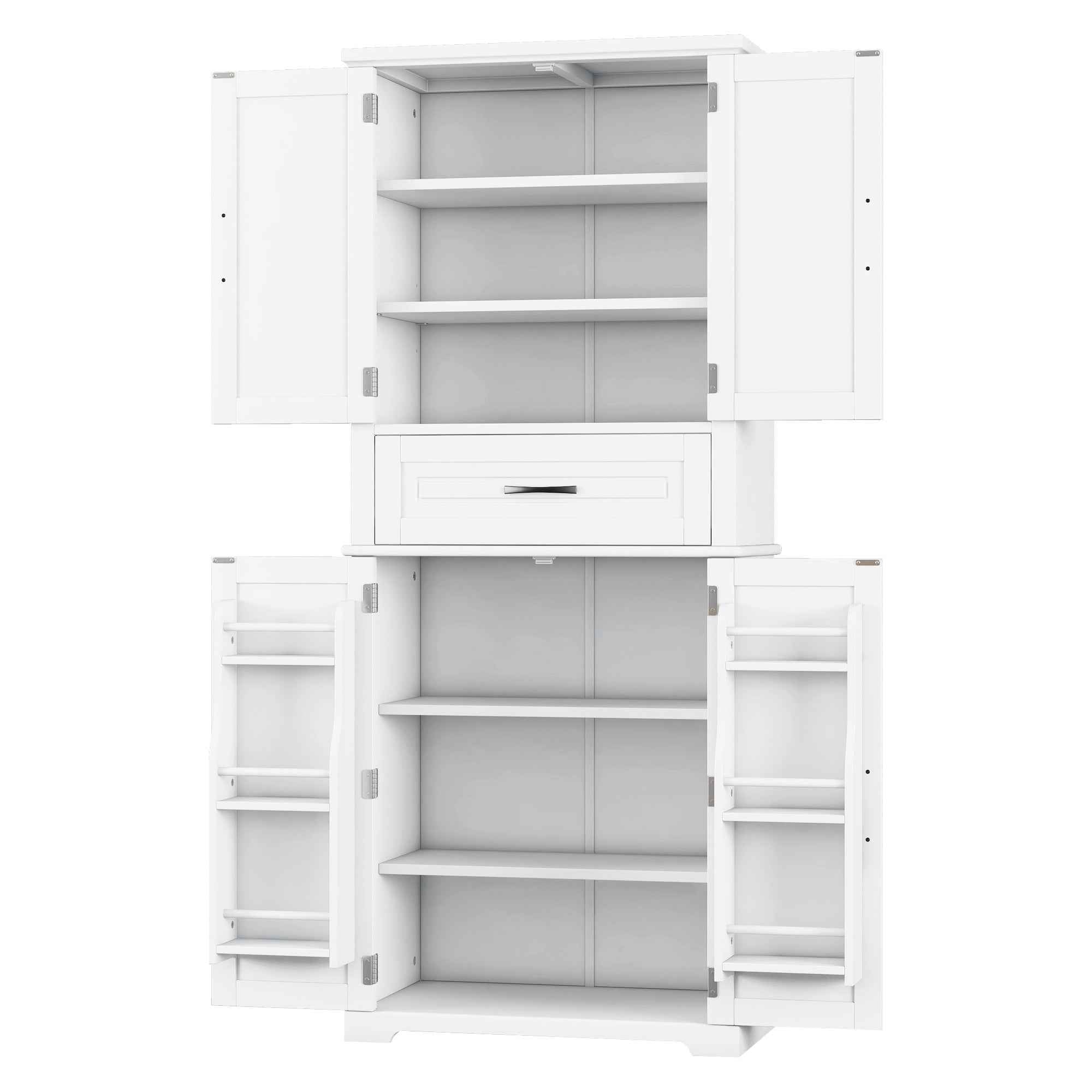 Bathroom Storage Cabinet with Multi-Functional Storage Space, Drawer with Slide Rails, Adjustable Shelf, White MDF