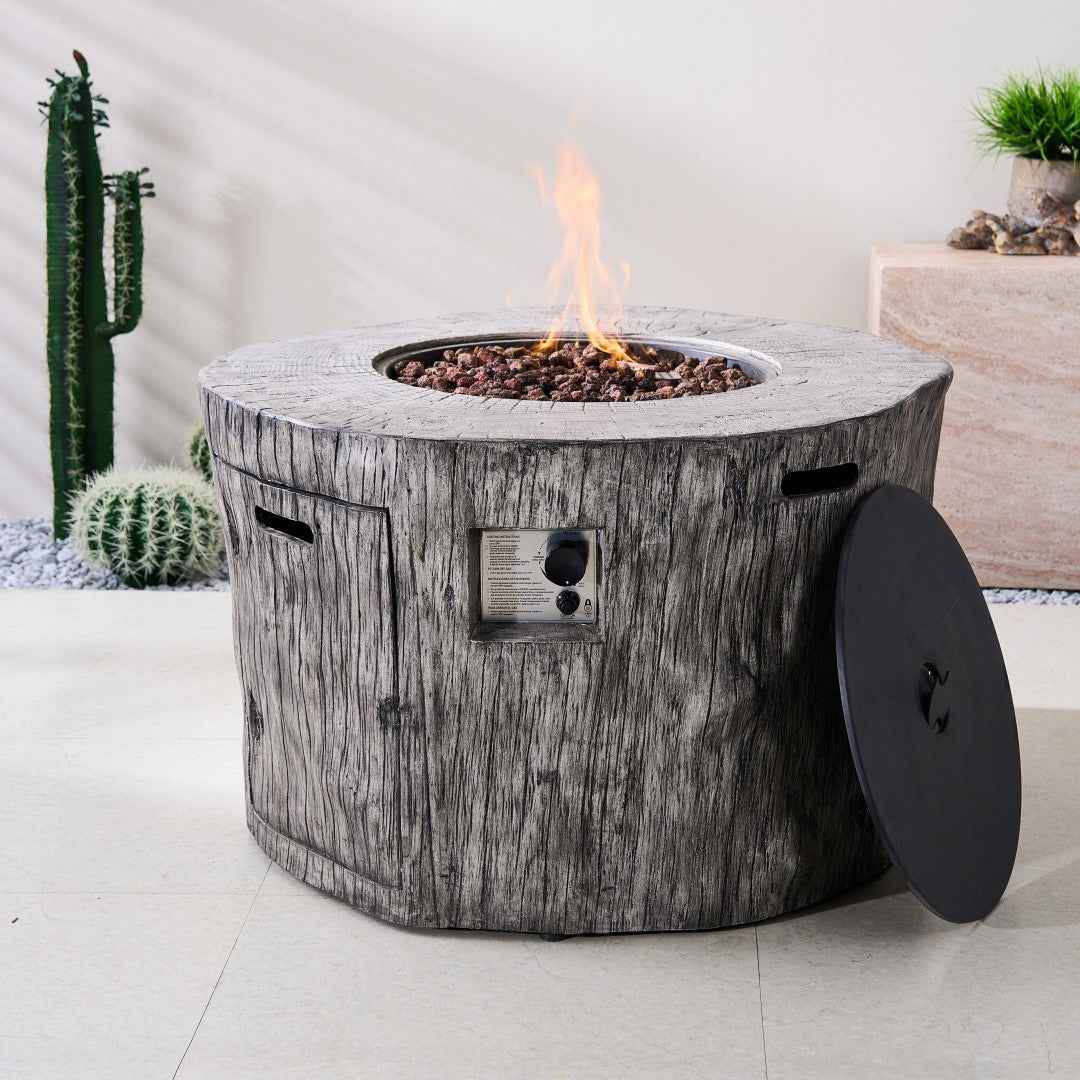 TerraFlame Round Faux Wood Fire Pit Table for Outdoor Use (PAG-2180)