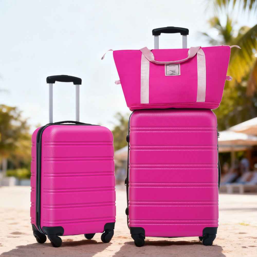 Hardshell Luggage Sets 2Pcs + bag Spinner Suitcase with TSA Lock Lightweight
