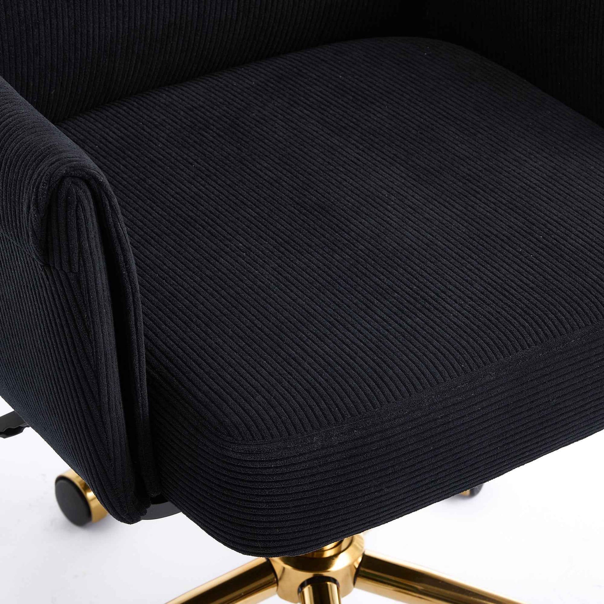 Mid-back liftable office chair, striped fabric, and ergonomically designed, is an excellent choice for working, studying or relaxing. The mid-back design provides a better sitting experience.Black