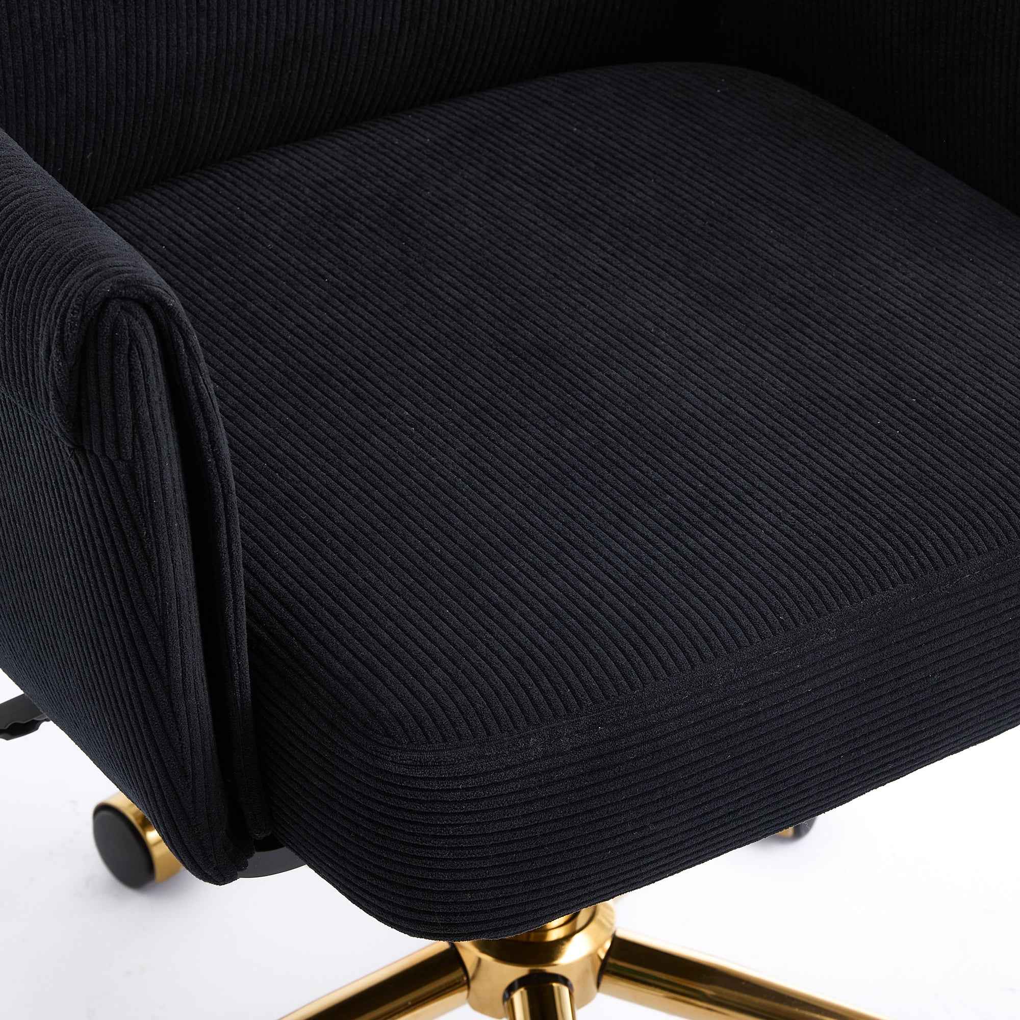 Mid-back liftable office chair, striped fabric, and ergonomically designed, is an excellent choice for working, studying or relaxing. The mid-back design provides a better sitting experience.Black