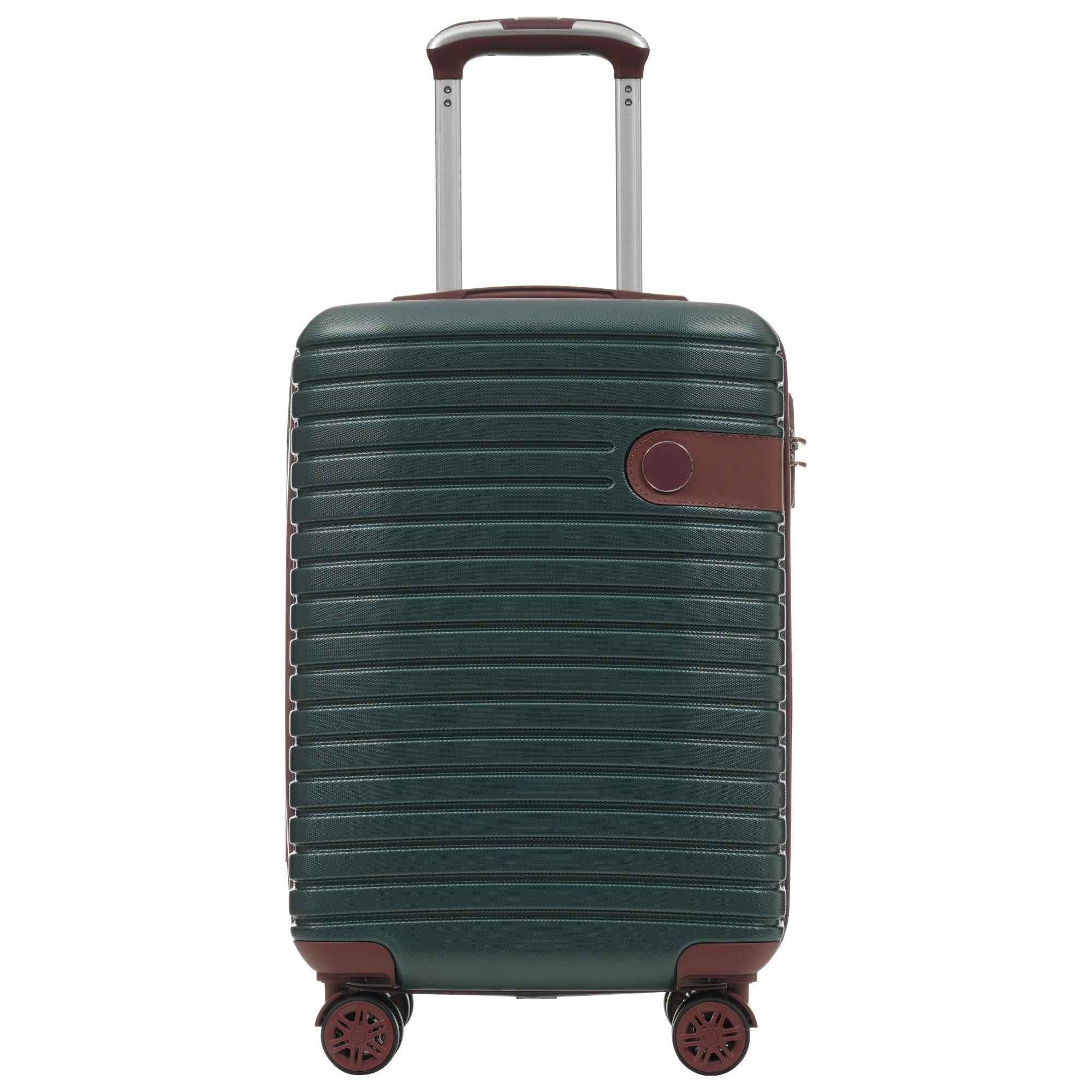 Luggage Sets 3 Piece Carry on Luggage 22x14x9 Airline Approved, Lightweight Hardshell ABS Suitcases with Wheels, 20 inch, Green