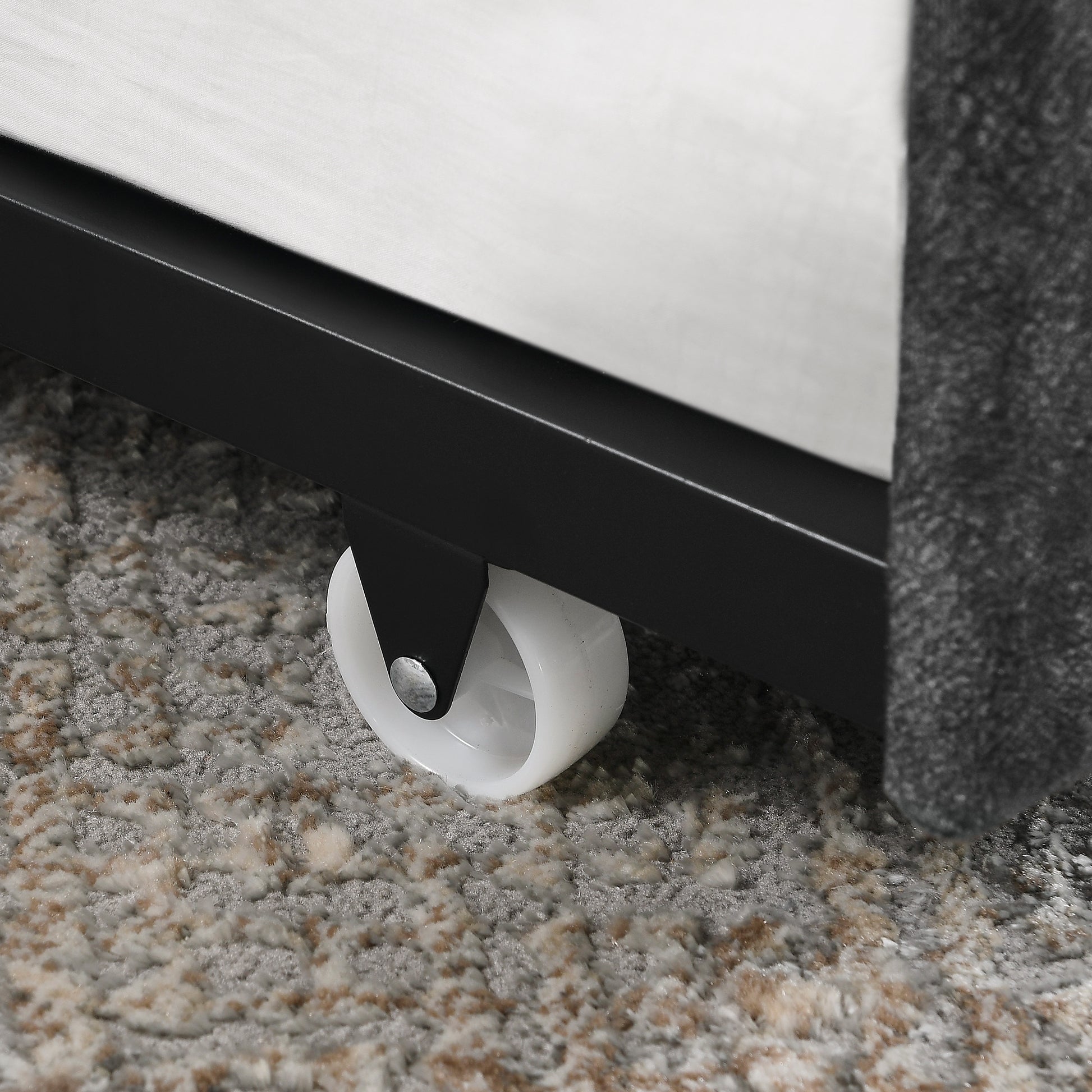 Full Size Daybed with Twin Size Trundle Upholstered Tufted Sofa Bed, with Button on Back and Copper Nail on Waved Shape Arms,Grey (80.5"x55.5"x27.5") - Abrihome