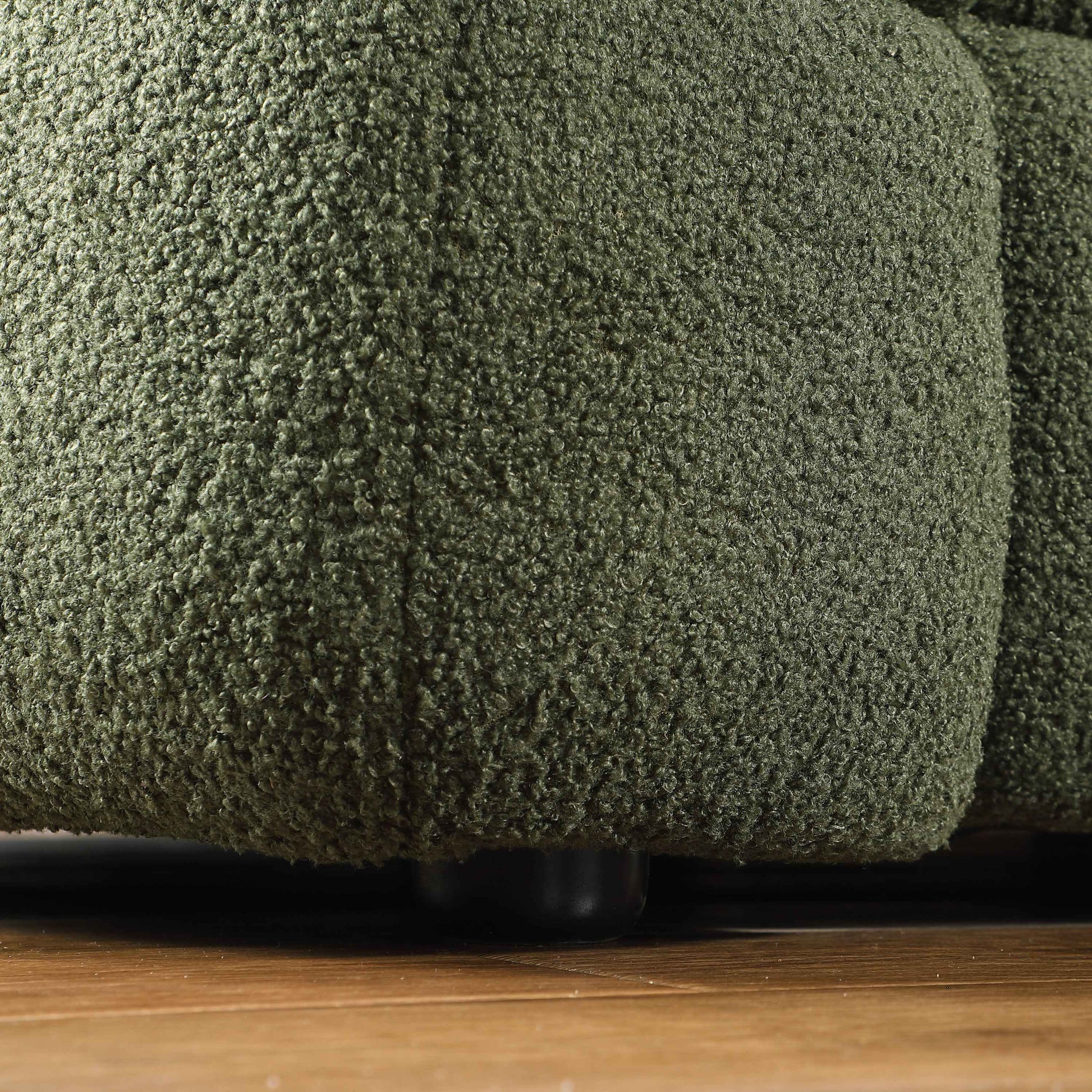 84.3 length ,35.83' deepth ,human body structure for USA people,  marshmallow sofa,boucle sofa ,3 seater, OLIVE GREEN BOUCLE