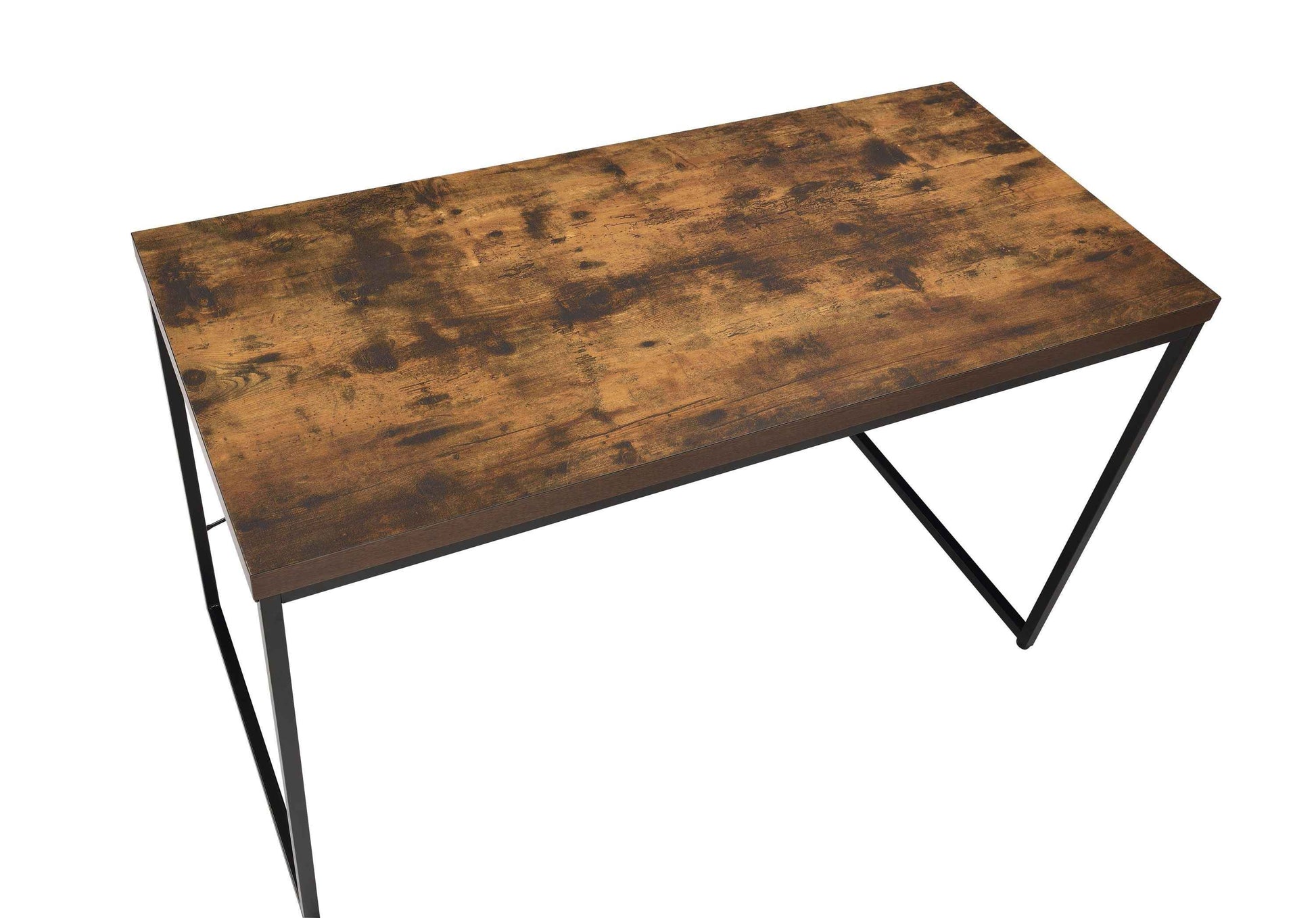 Bob Weathered Oak & Black Finish Writing Desk/Dressing Table/Game Table/Small Dining Table w/ Metal Legs