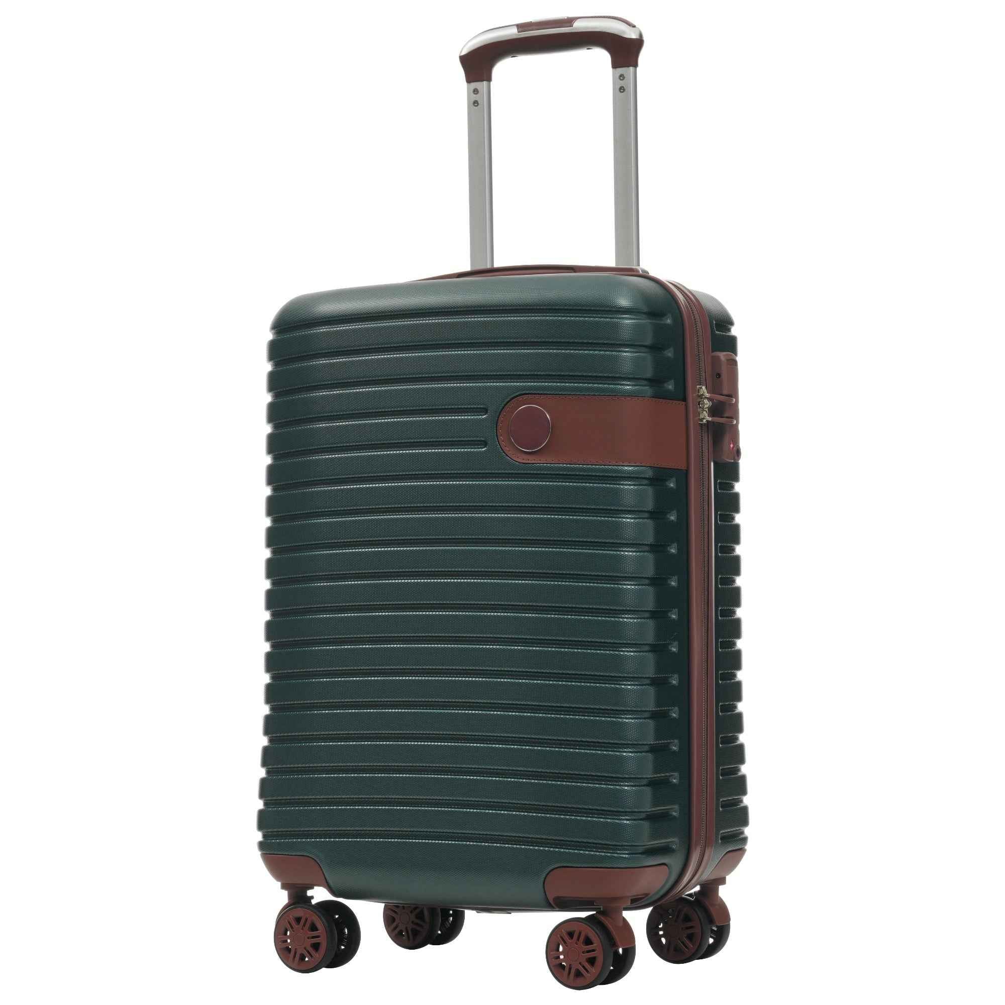 Luggage Sets 3 Piece Carry on Luggage 22x14x9 Airline Approved, Lightweight Hardshell ABS Suitcases with Wheels, 20 inch, Green