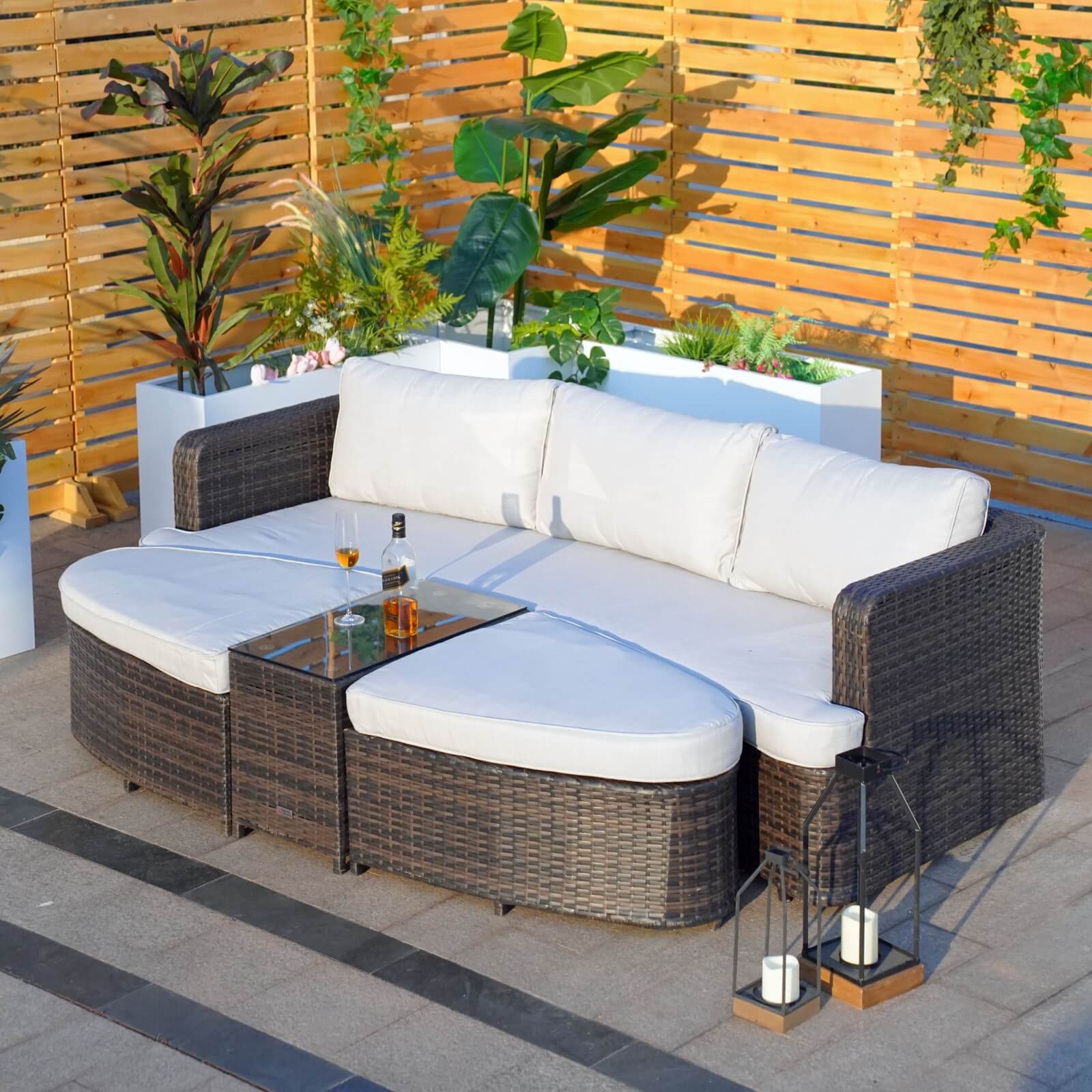 Luxury Outdoor Daybed with Cushions (PAL-1202) - Abrihome