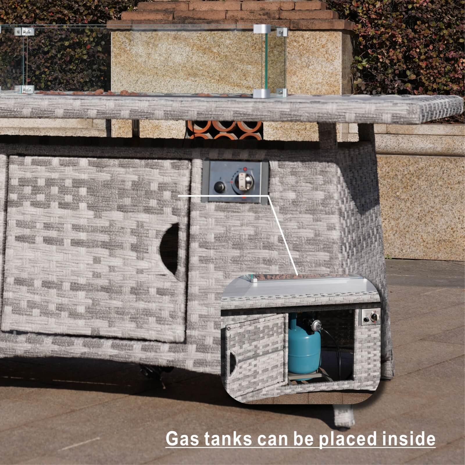 5-Piece Outdoor Lounge Set with Fire Pit Table (PAF-2001) - Abrihome