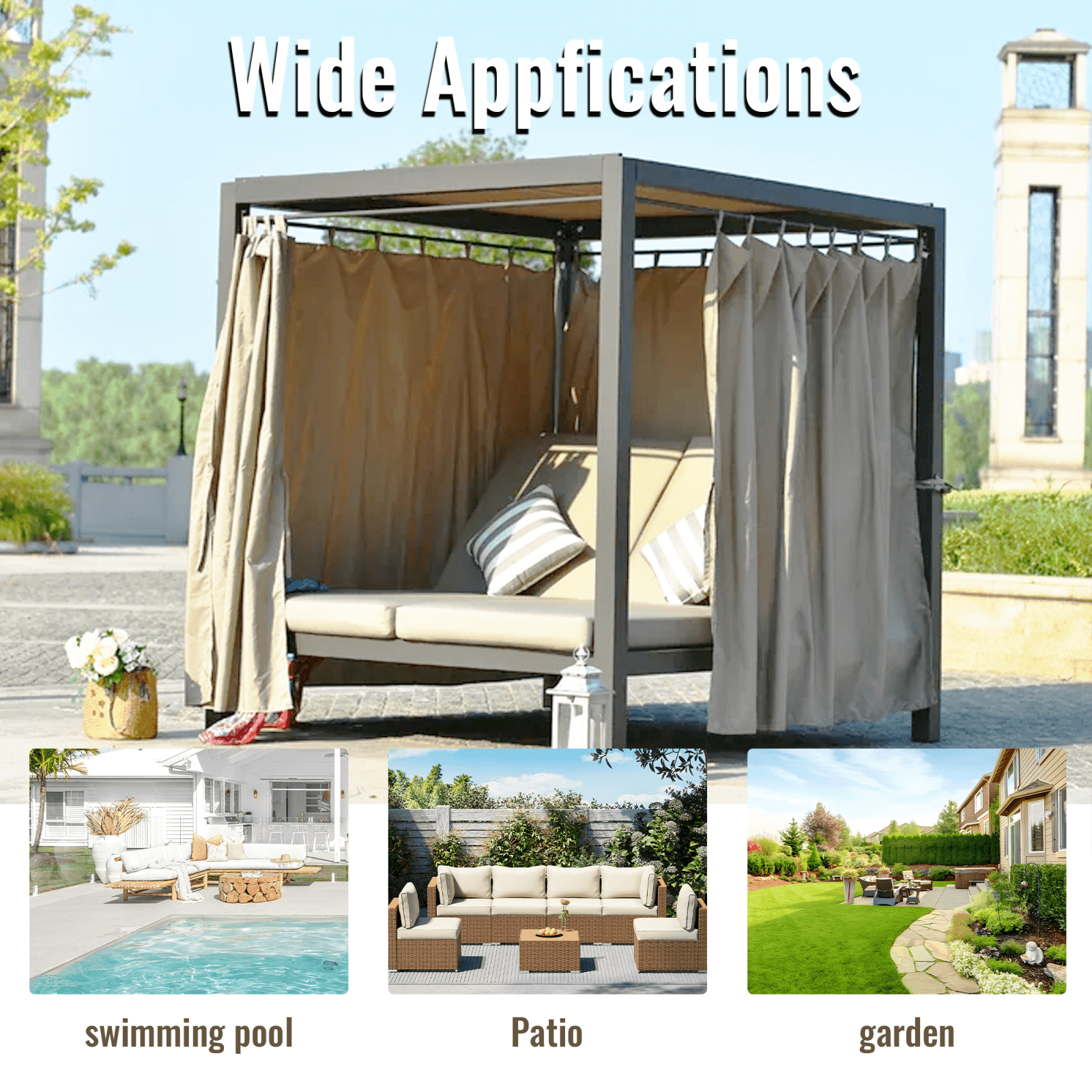 Outdoor Daybed with Canopy (PAL-1129B) - Abrihome