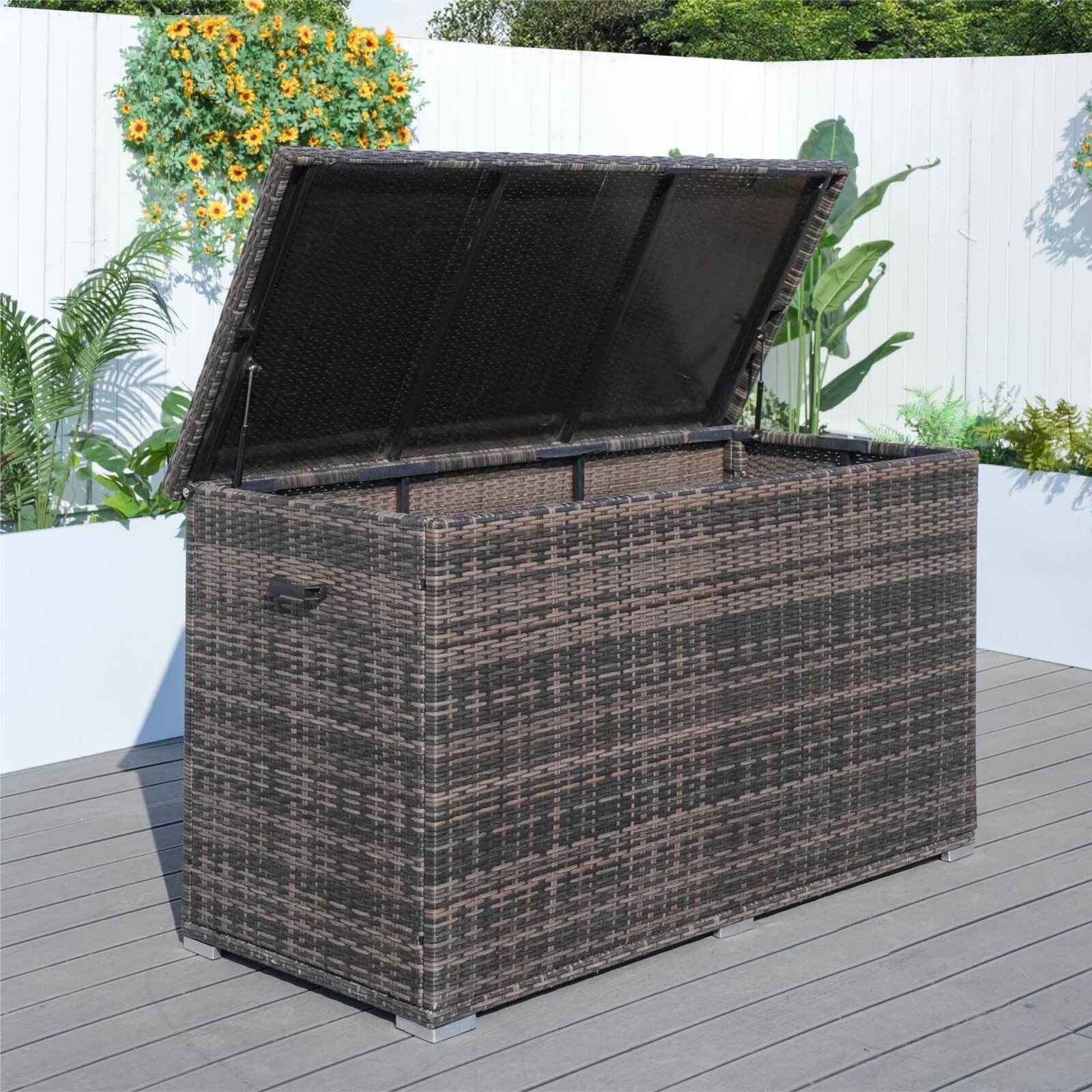Large Outdoor Wicker Storage Box with Aluminum Frame(PA-3256B)