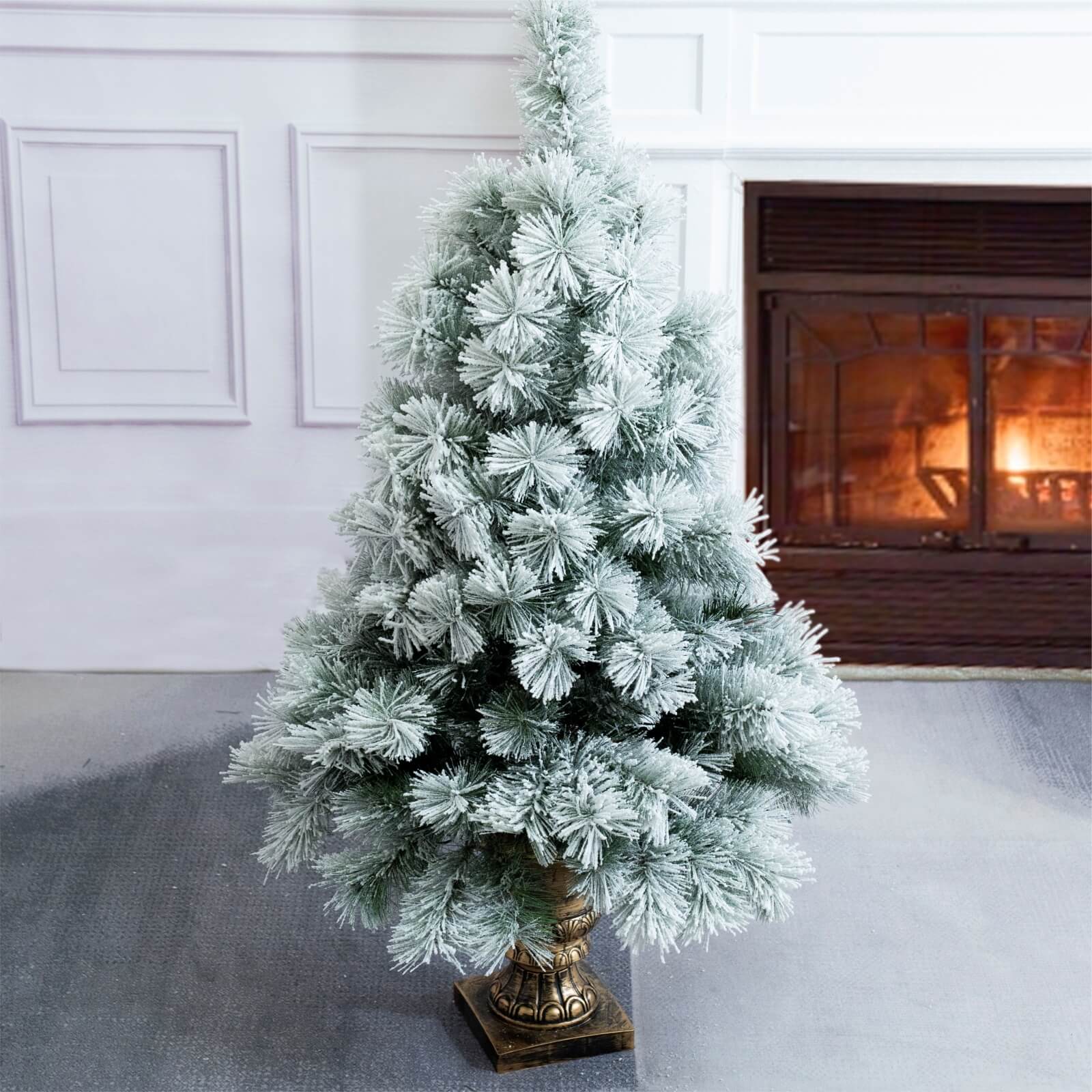 4FT Snow-Flocked Mini Christmas Tree(PJT-2508) - Abrihome