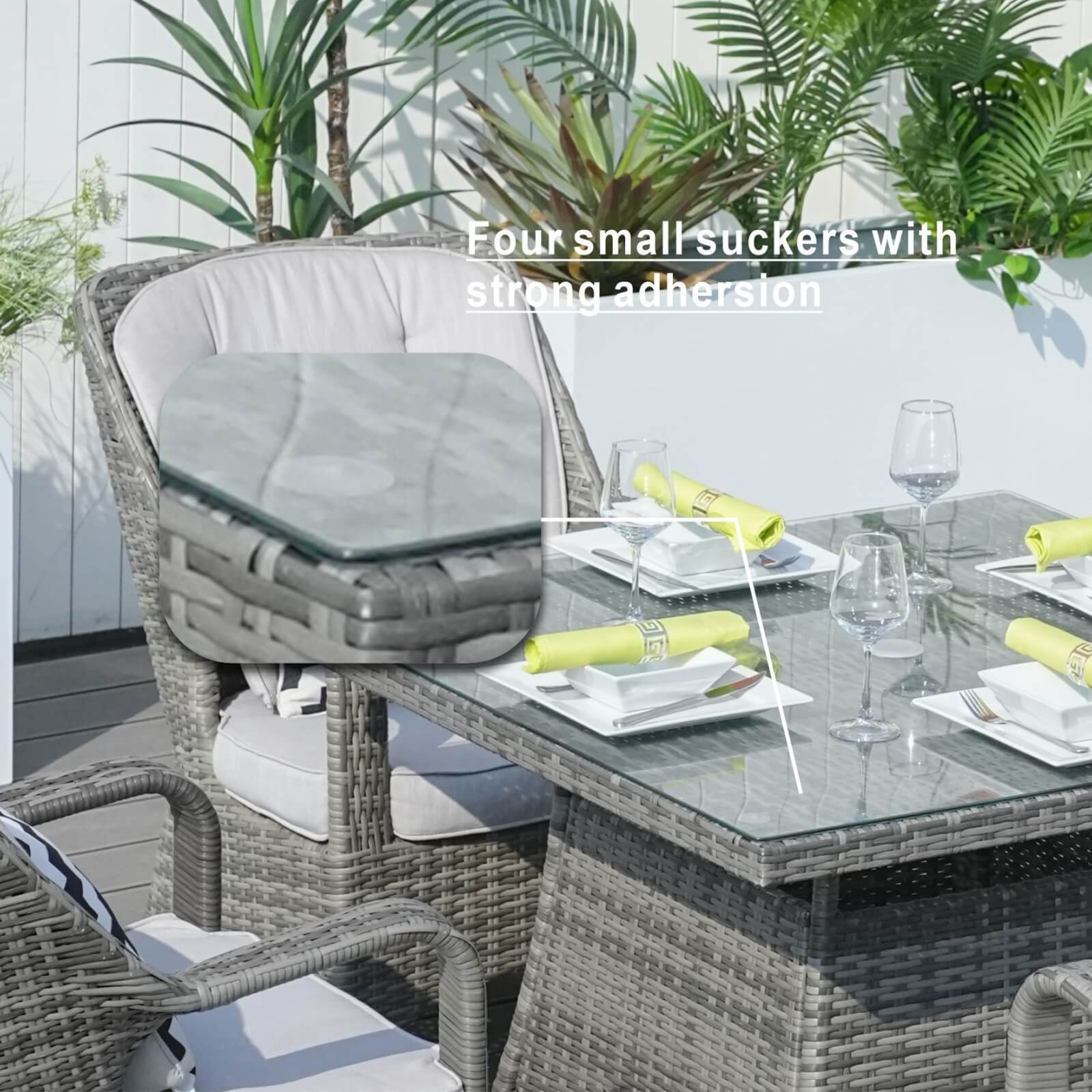 4-Seat Outdoor Dining Set with Cube Dining Table (PAD-1710-SET) - Abrihome