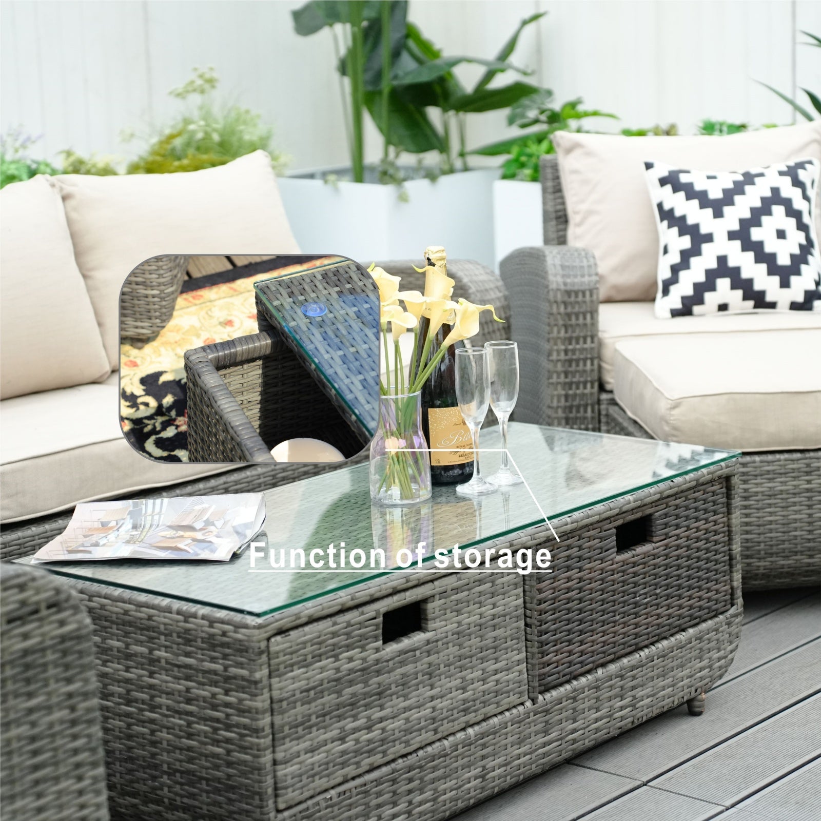 5-Piece Outdoor Conversation Sofa Set(PAS-1515-SET) - Abrihome