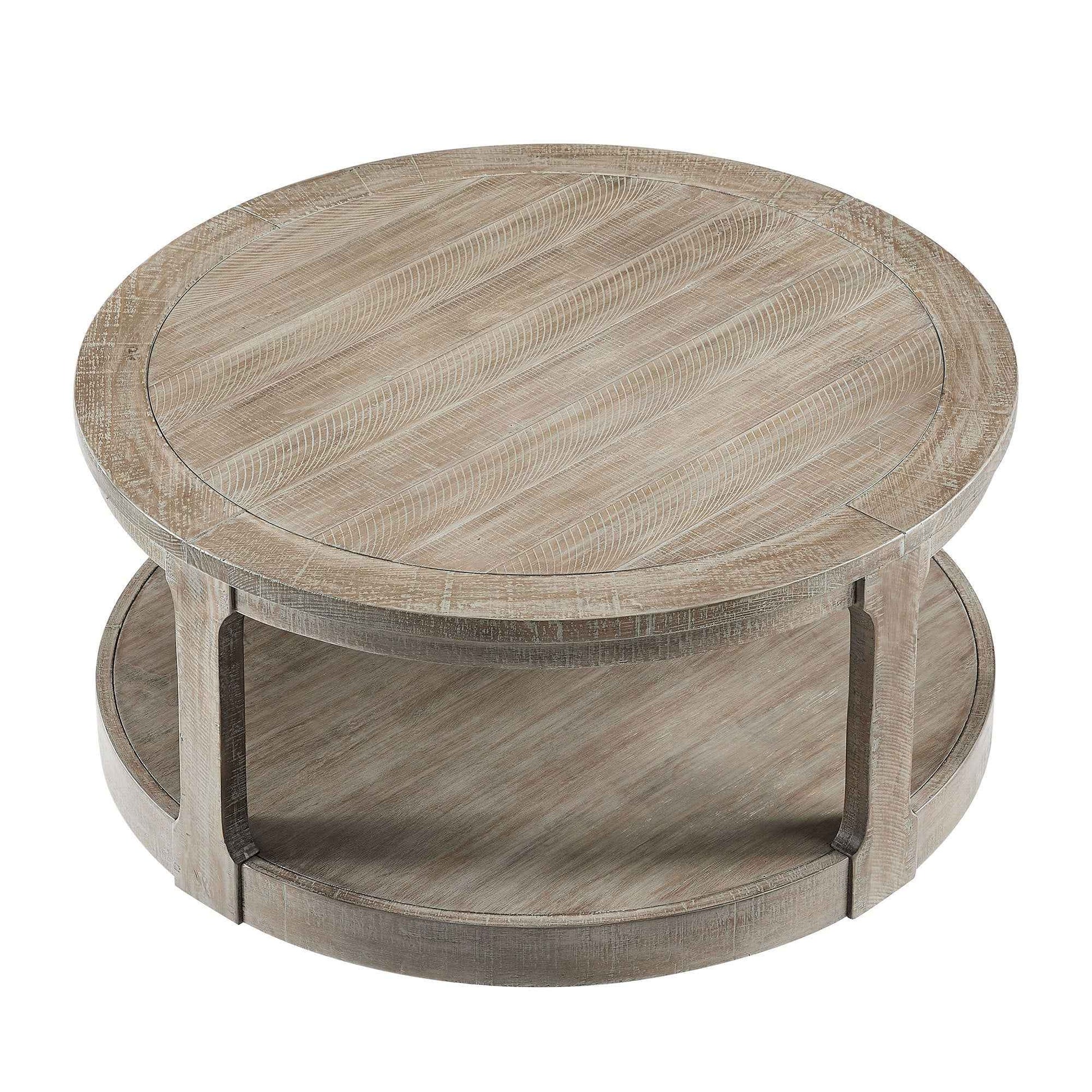 40inch Large Curved 2 Tier Traditional Round Circle Wooden Center Coffee Table,Rounded Table with Wheels,Mid Century Rustic Style Table for living Room,Office,Apartment,Light Brown