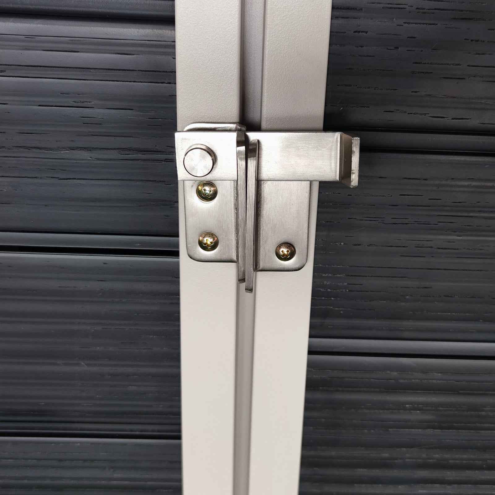 8x4ft Outdoor Resin Garden Shed with Floor and 2 Windows, Plastic Patio Outdoor Storage Shed with Lockable Door for Garden Tools, Bicycles, Trash Cans, Black