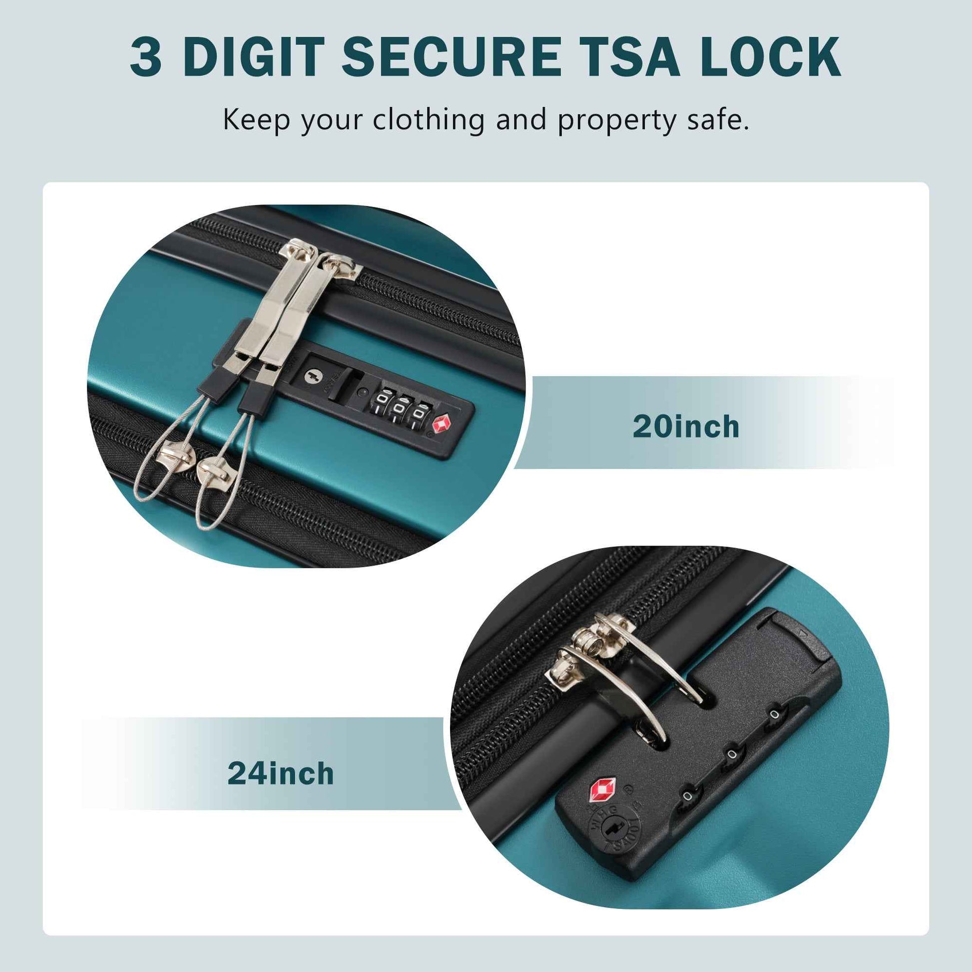 Front Opening Luggage Set 3 Piece, Hardside Carry on Suitcase with USB Port, Expandable Luggage with Handle Bag Spinner Wheels TSA Lock
