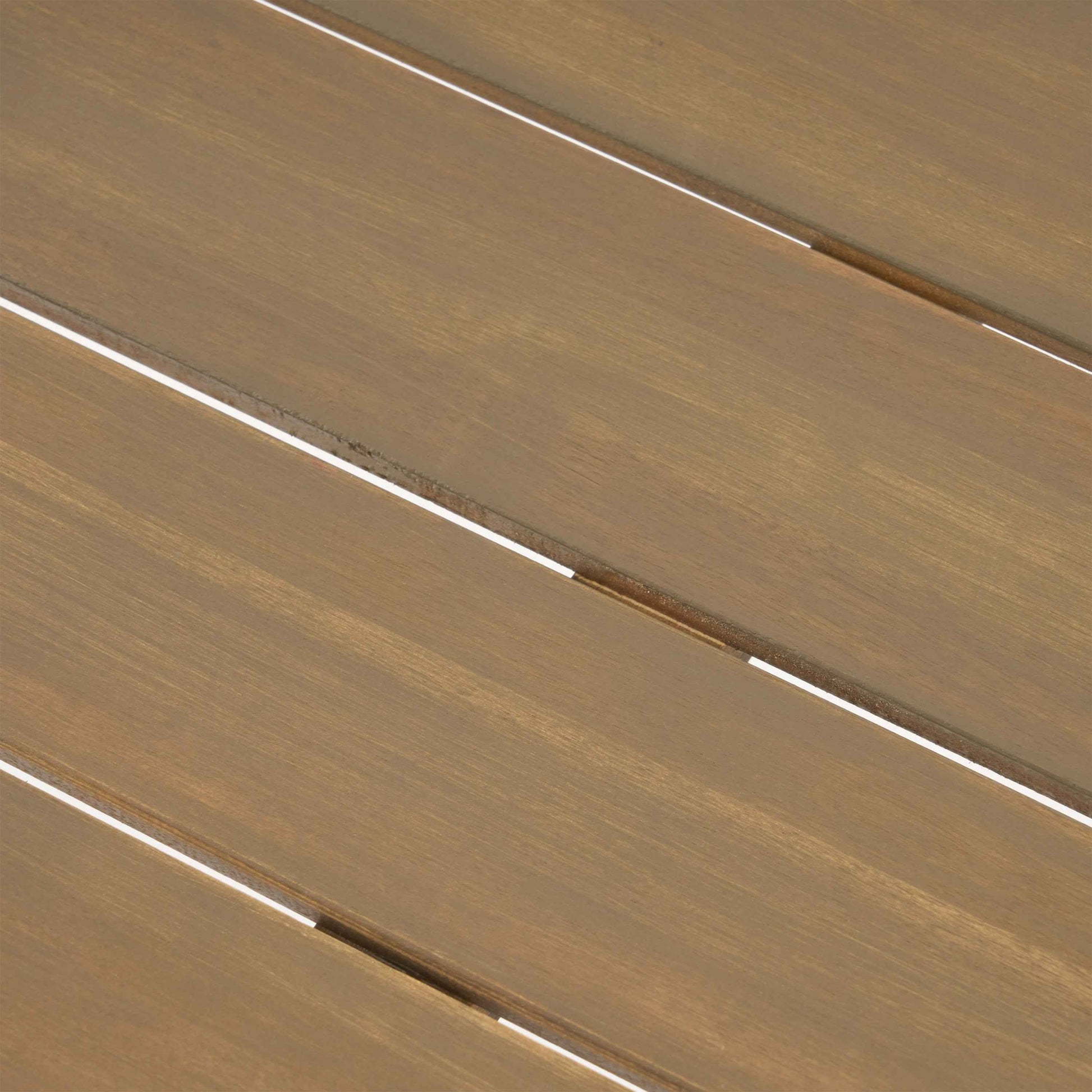 Modern Industrial Outdoor Acacia Wood Dining Table with Grey/Rustic Metal Frame