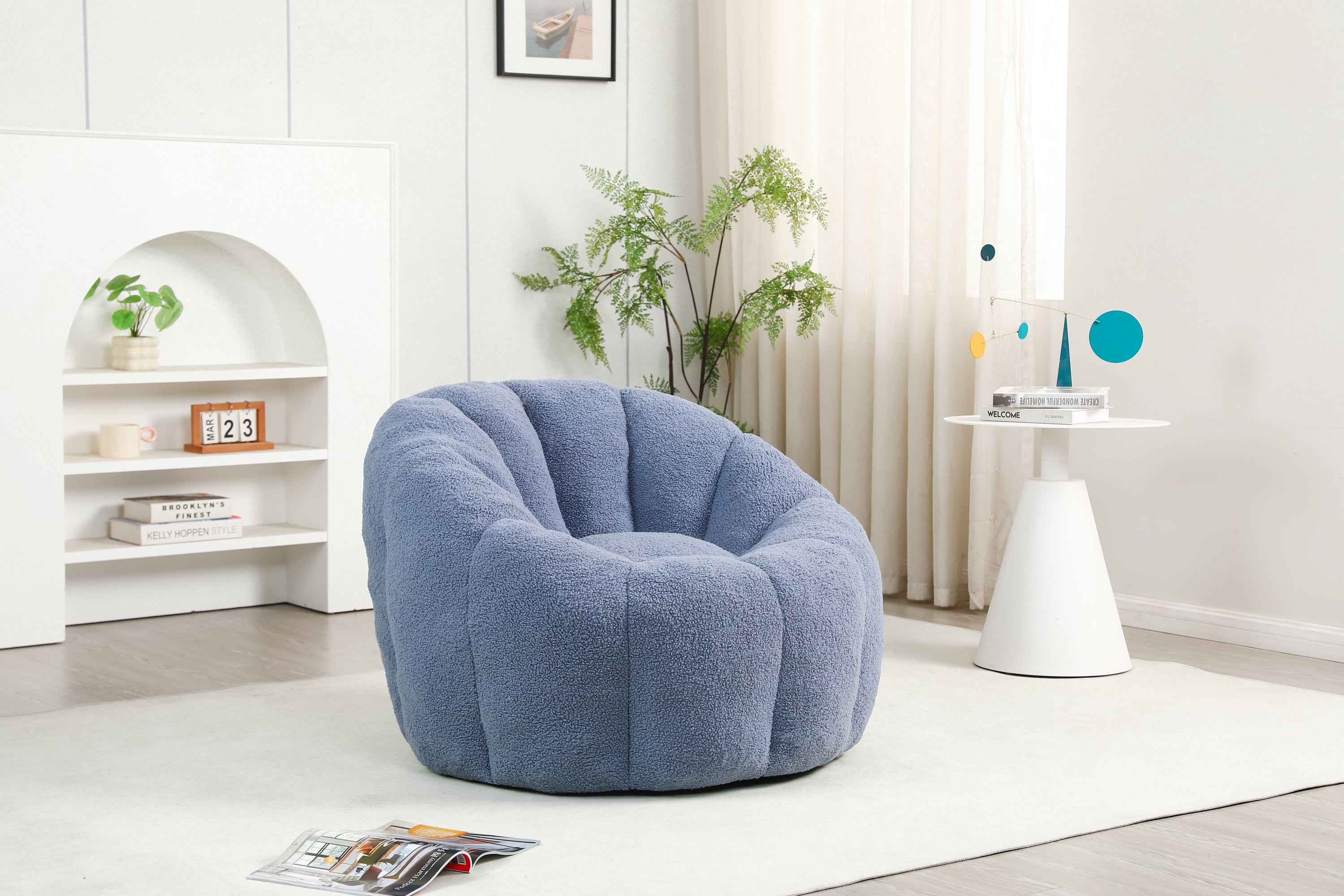 Bean Bag Chair, Bean Bag Sofa Chair with Armrests Stuffed High-Density Foam, Lazy Sofa Comfy Chairs BeanBag Chair for Adults in Living Room,Bedroom Reading
