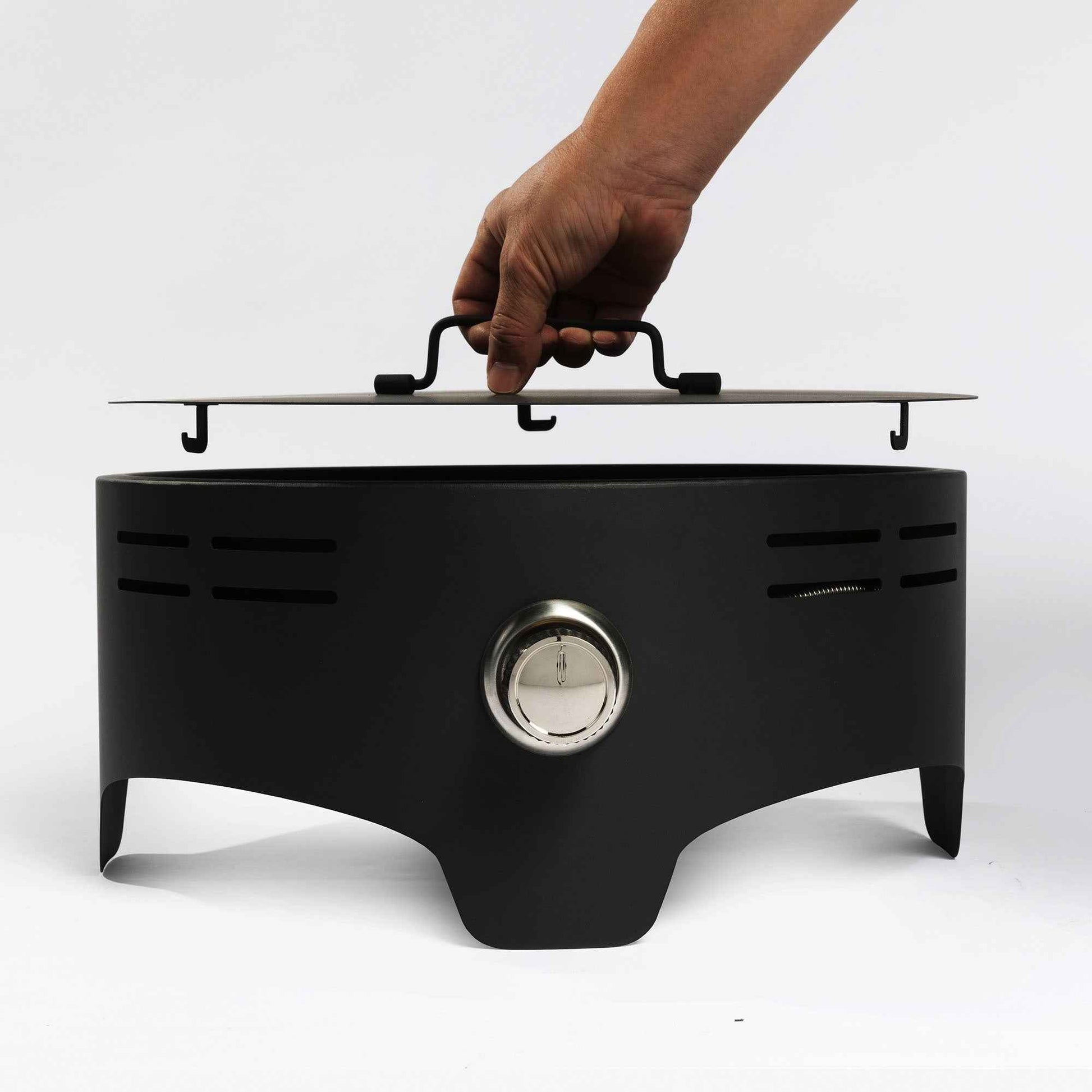 15' Propane Tabletop Gas Fire, 40000 BTU Round Steel Fire Pit for Outdoor living room Garden Balcony -Black