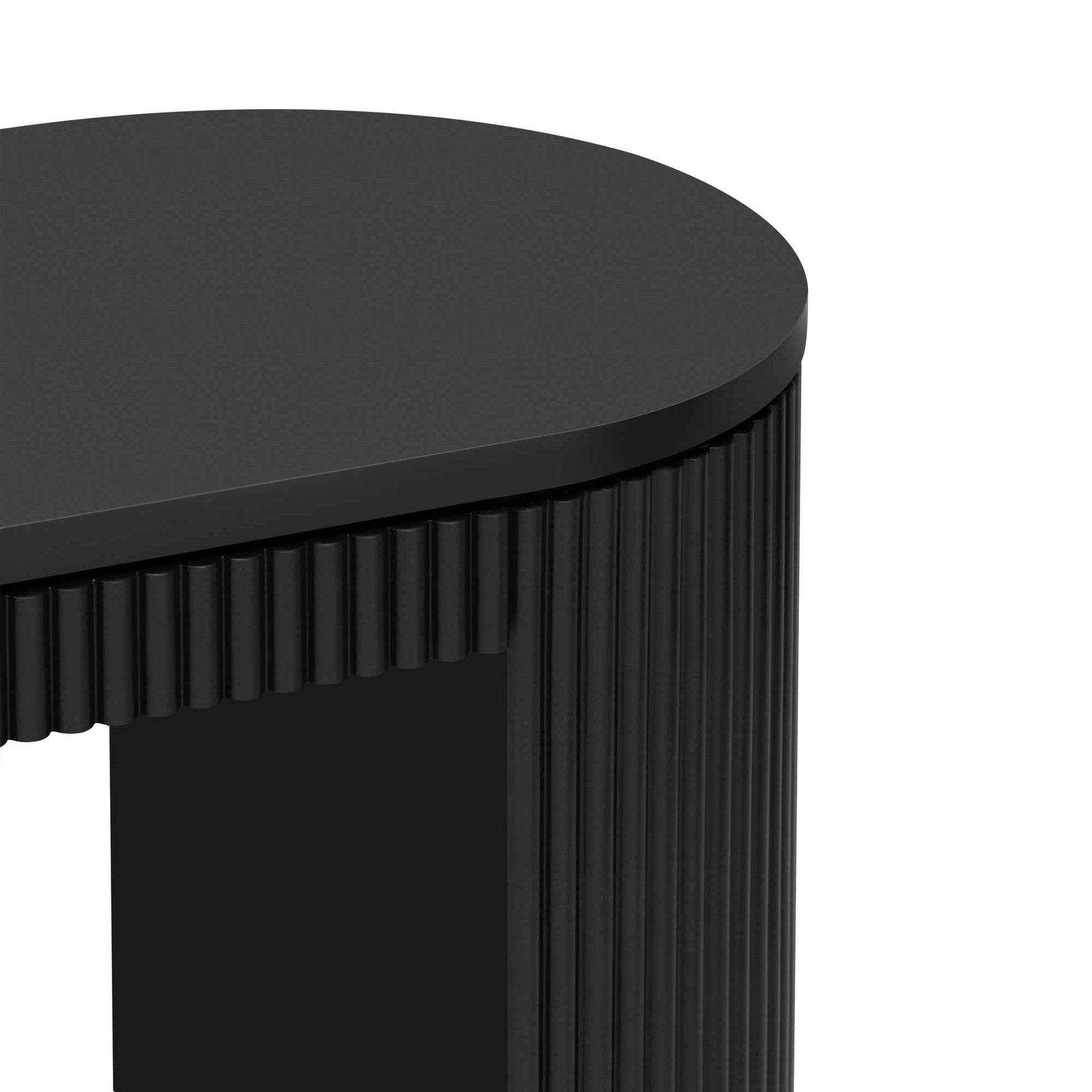 U_STYLE  Curved Design Console Table with Unique Vertical Stripe Design ,Suitable for Living Room,Study and Entrance
