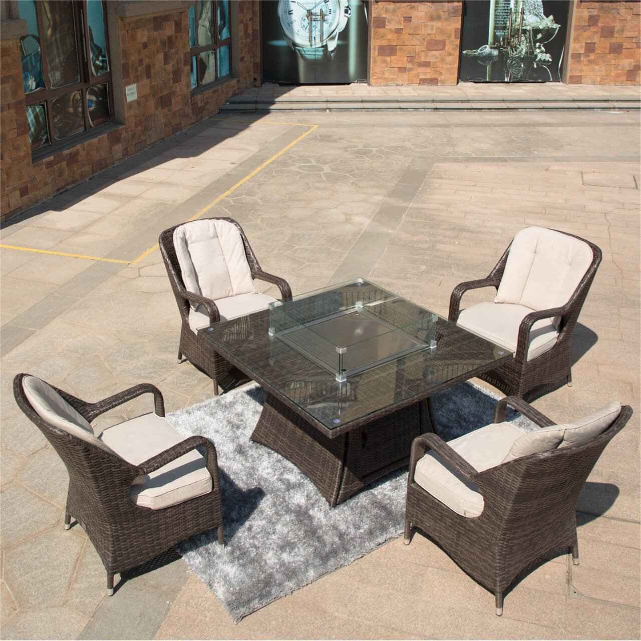 4-Seat Square Fire Pit Table (PAG-1104-T)