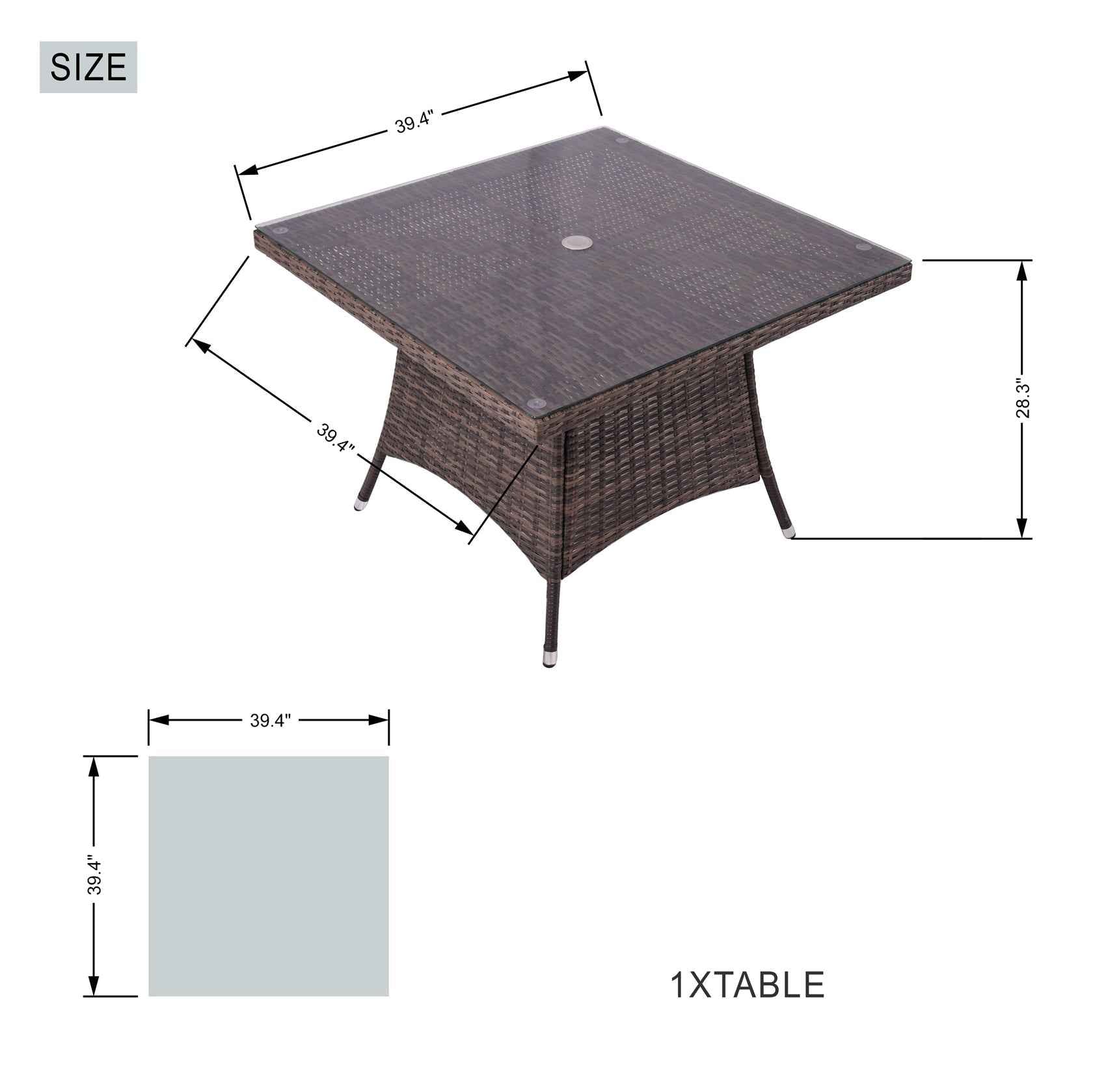 4-Seater Outdoor Dining Set - Hampton Chairs with Cube Dining Table (PAD-1710+1122)