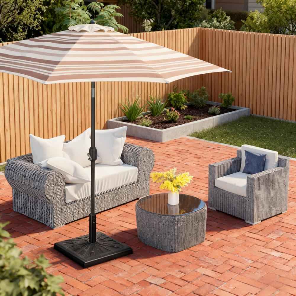 Square Outdoor Umbrella Stand Holder,Fashion Resin Patio Umbrella Base,for Parasol Poles